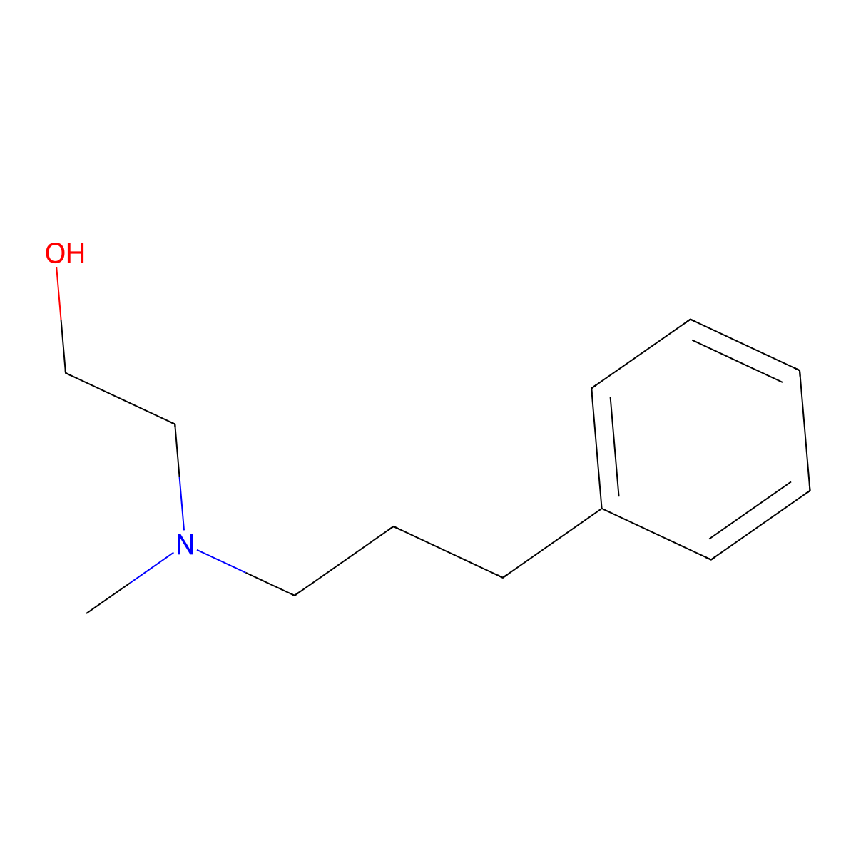 2-(Methyl(3-phenylpropyl)amino)ethanol molecular structure, CAS 37082-04-5