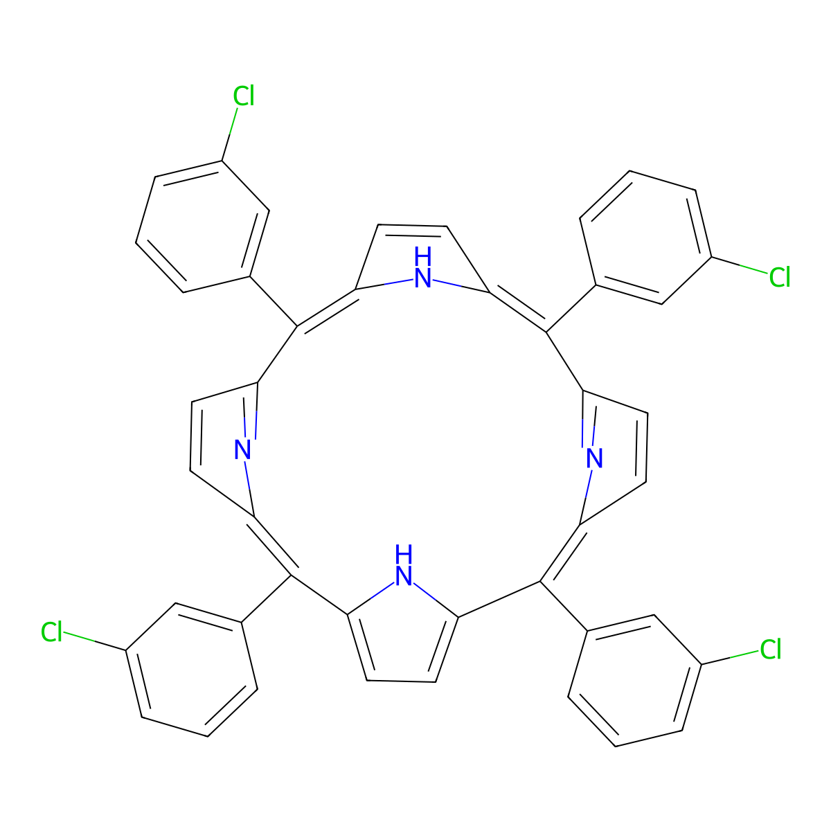 5,10,15,20-Tetrakis(3-chlorophenyl)porphyrin molecular structure, CAS 37083-39-9