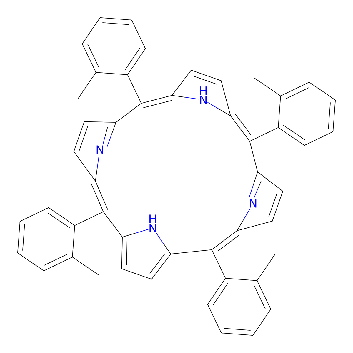 meso-Tetra(2-methylphenyl) porphine molecular structure, CAS 37083-40-2
