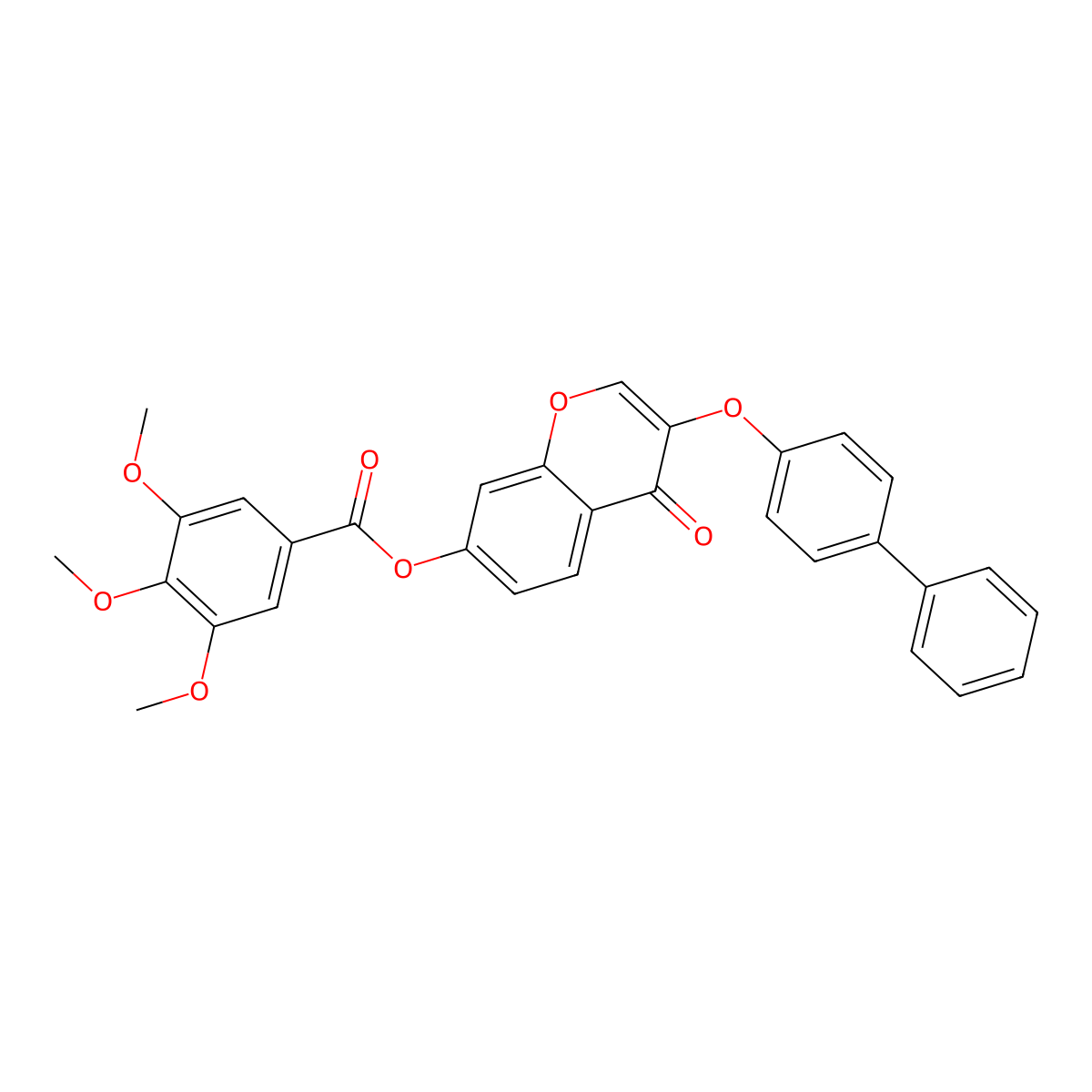 3-([1,1'-biphenyl]-4-yloxy)-4-oxo-4H-chromen-7-yl 3,4,5-trimethoxybenzoate molecular structure, CAS 370841-01-3