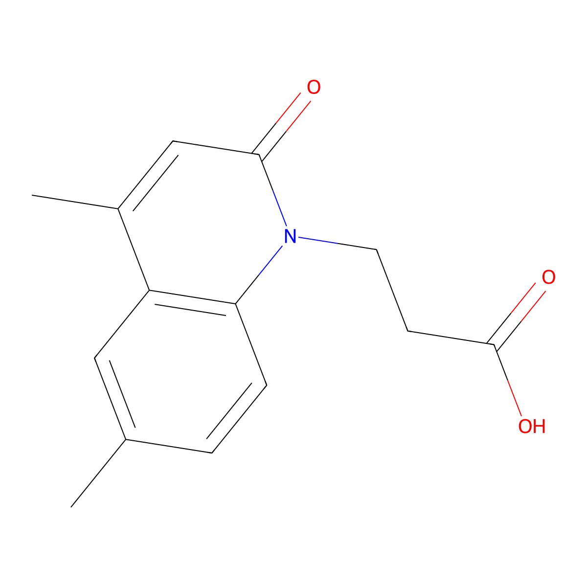 3-(4,6-dimethyl-2-oxoquinolin-1(2H)-yl)propanoic acid molecular structure, CAS 370841-34-2