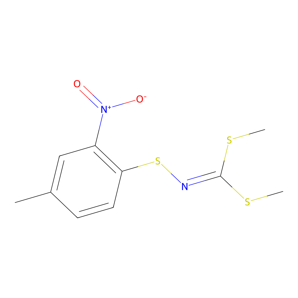 Dimethyl [(4-methyl-2-nitrophenyl)sulfanyl]carbonodithioimidate molecular structure, CAS 370841-57-9
