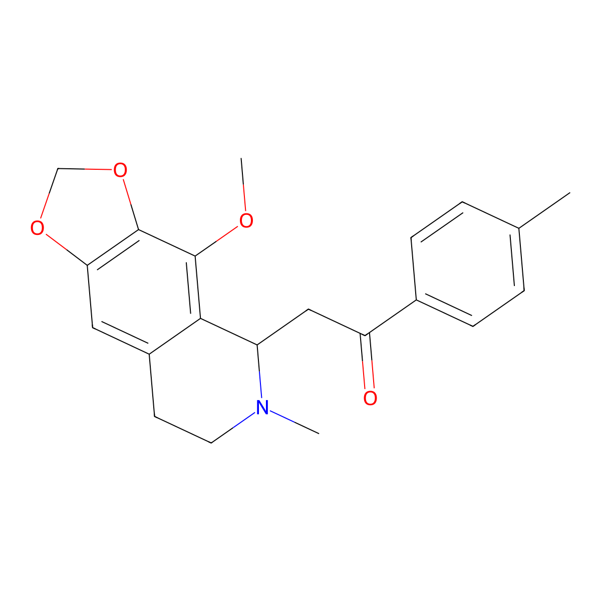 2-(4-Methoxy-6-methyl-5,6,7,8-tetrahydro-[1,3]dioxolo[4,5-g]isoquinolin-5-yl)-1-(p-tolyl)ethanone molecular structure, CAS 370841-98-8