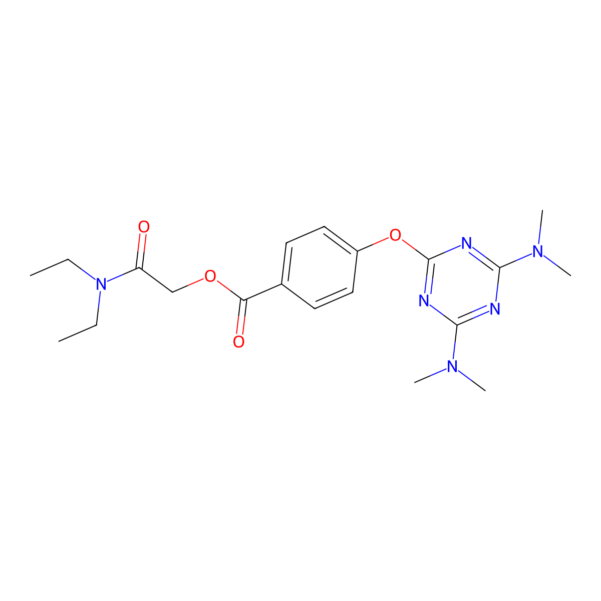 [2-(Diethylamino)-2-oxoethyl] 4-[[4,6-bis(dimethylamino)-1,3,5-triazin-2-yl]oxy]benzoate molecular structure, CAS 370842-76-5