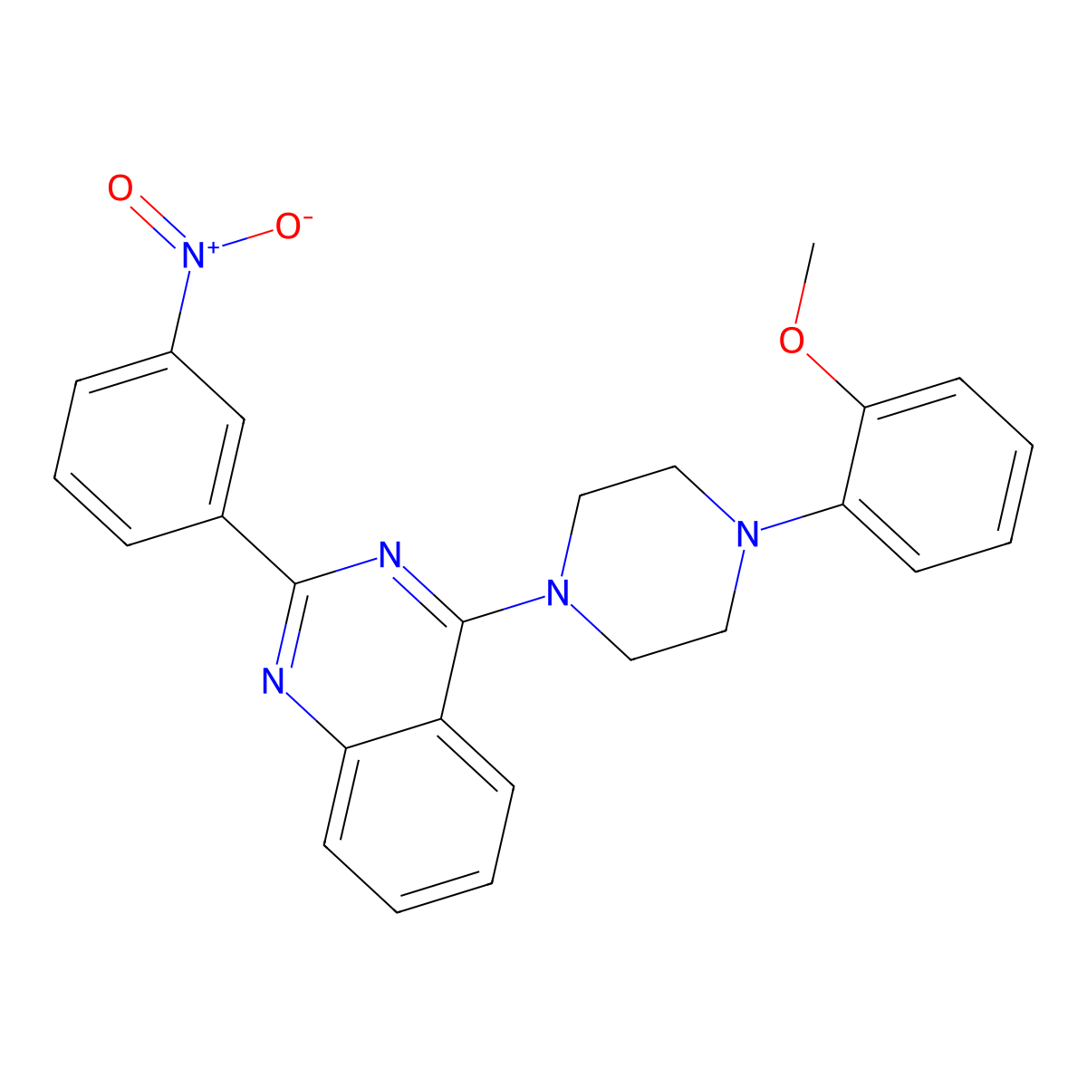 4-[4-(2-Methoxyphenyl)piperazin-1-yl]-2-(3-nitrophenyl)quinazoline molecular structure, CAS 370843-00-8