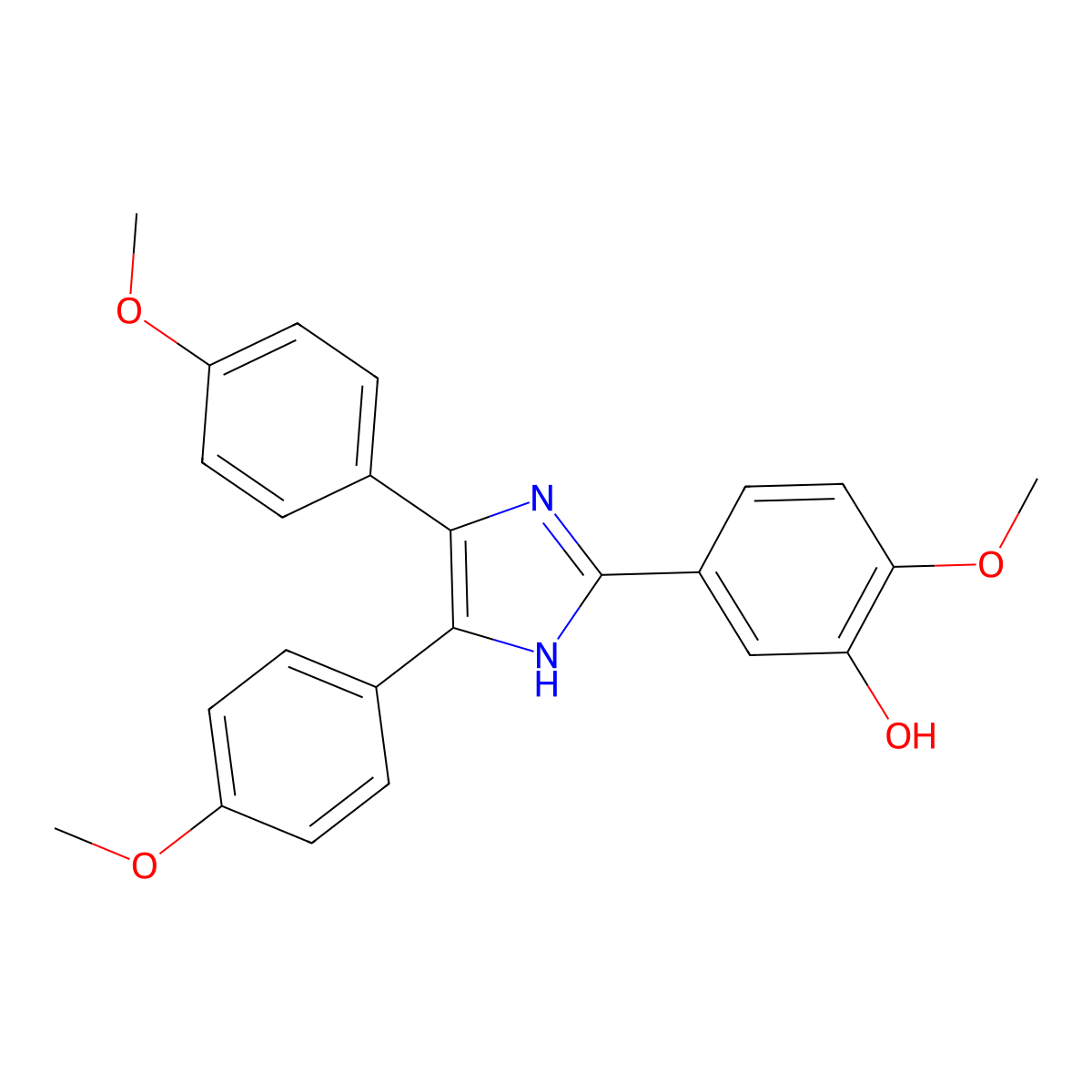 5-[4,5-bis(4-methoxyphenyl)-1H-imidazol-2-yl]-2-methoxyphenol molecular structure, CAS 370843-19-9