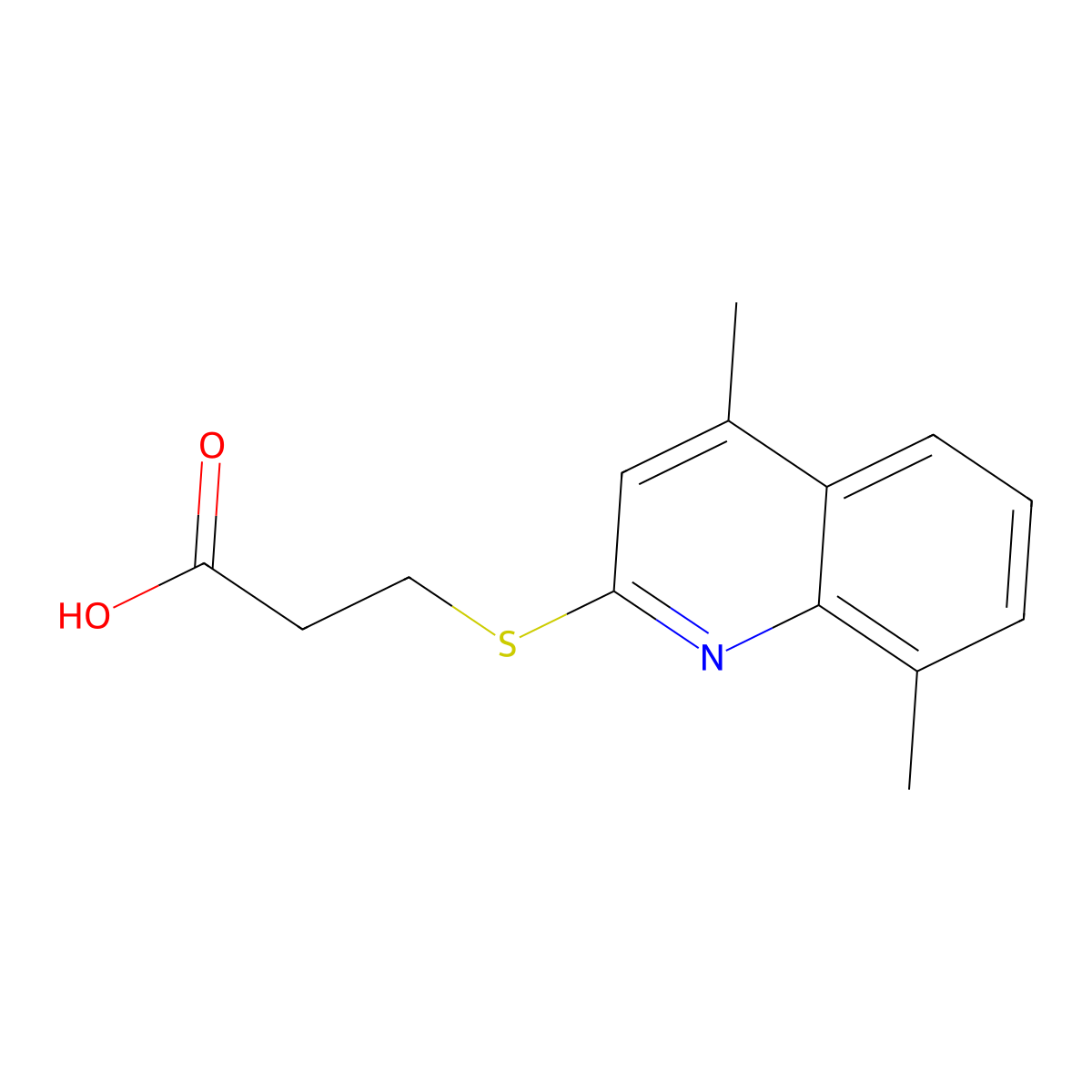3-((4,8-Dimethylquinolin-2-yl)thio)propanoic acid molecular structure, CAS 370843-69-9