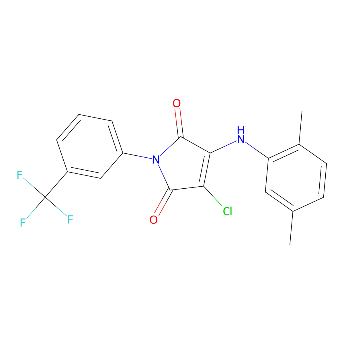 3-Chloro-4-(2,5-dimethylanilino)-1-[3-(trifluoromethyl)phenyl]pyrrole-2,5-dione molecular structure, CAS 370843-70-2