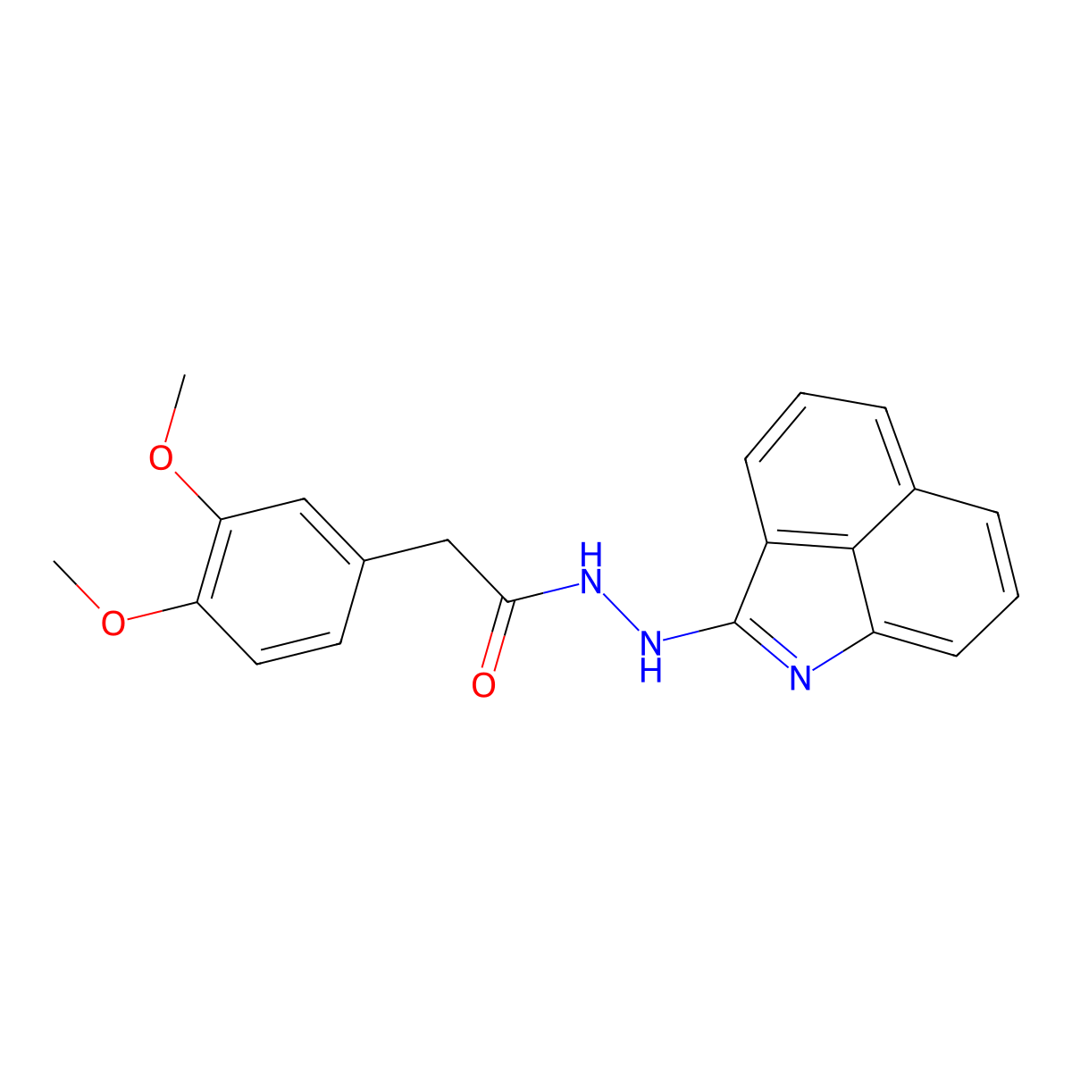 N'-(benzo[cd]indol-2-yl)-2-(3,4-dimethoxyphenyl)acetohydrazide molecular structure, CAS 370843-92-8