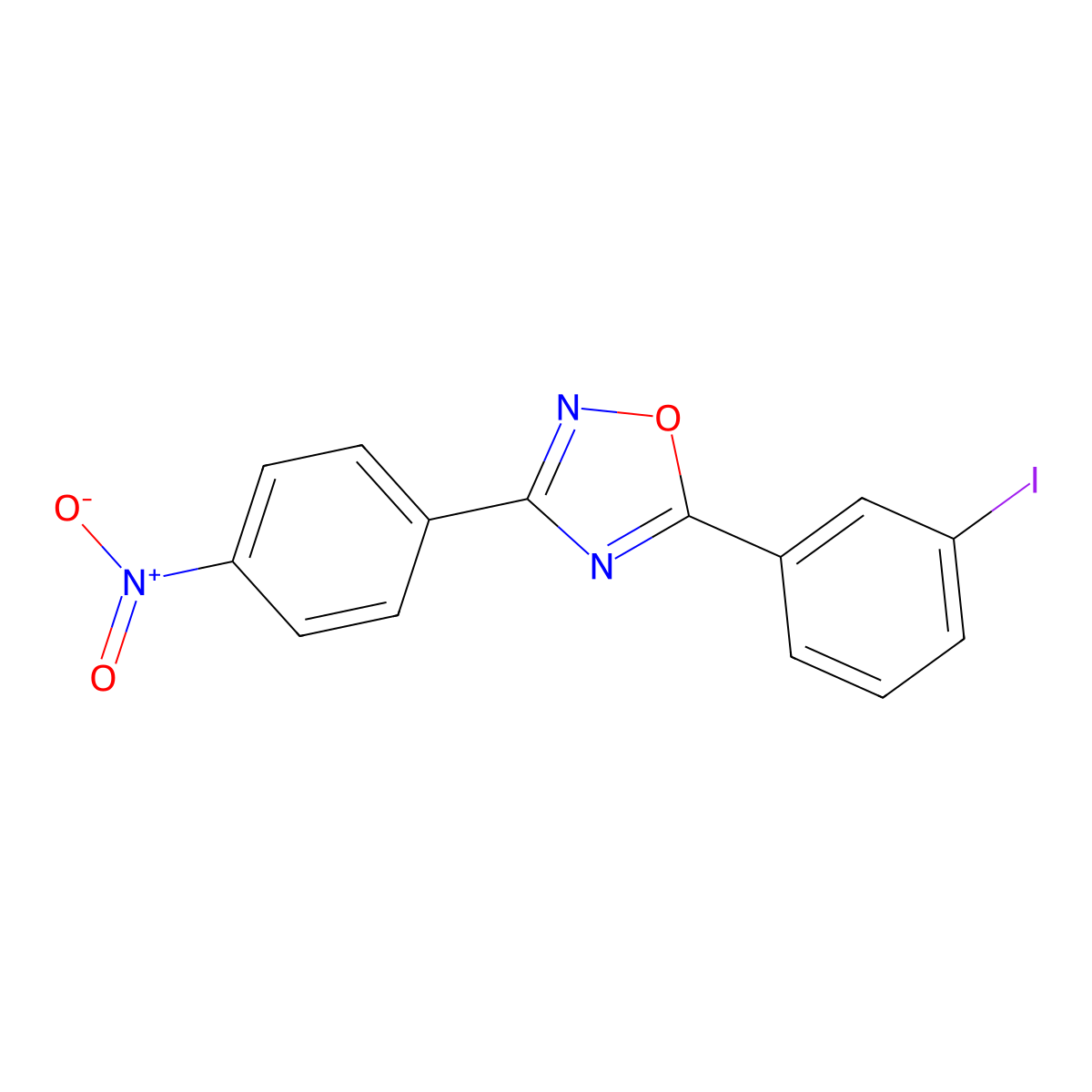 5-(3-Iodophenyl)-3-(4-nitrophenyl)-1,2,4-oxadiazole molecular structure, CAS 370844-03-4