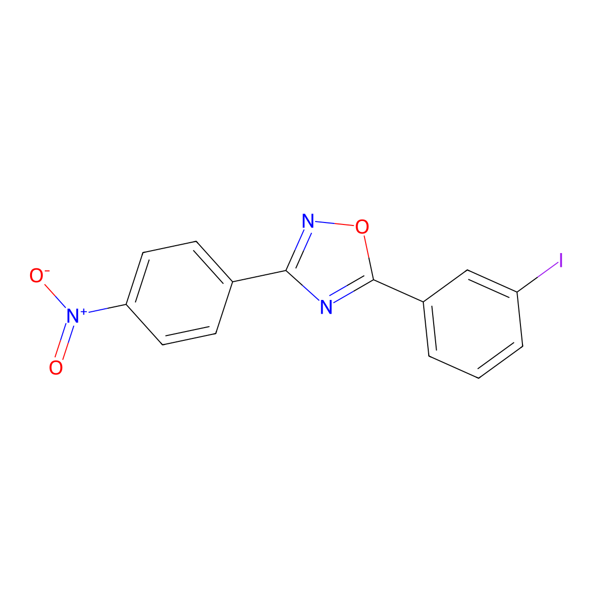 5-(3-Iodophenyl)-3-(4-nitrophenyl)-1,2,4-oxadiazole molecular structure, CAS 370844-03-4