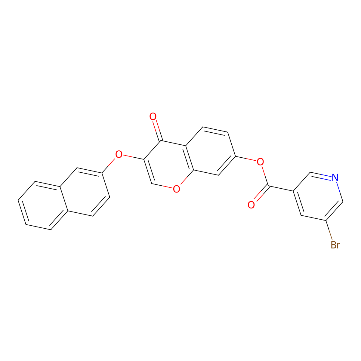 3-(2-naphthyloxy)-4-oxo-4H-chromen-7-yl 5-bromonicotinate molecular structure, CAS 370844-09-0
