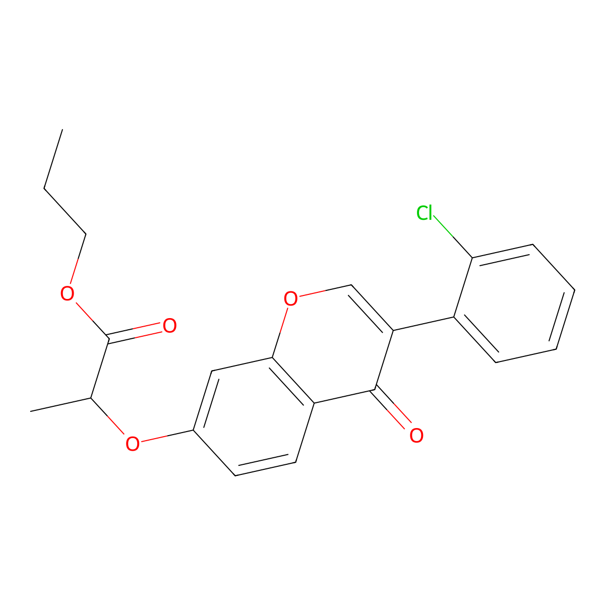propyl 2-{[3-(2-chlorophenyl)-4-oxo-4H-chromen-7-yl]oxy}propanoate molecular structure, CAS 370844-76-1