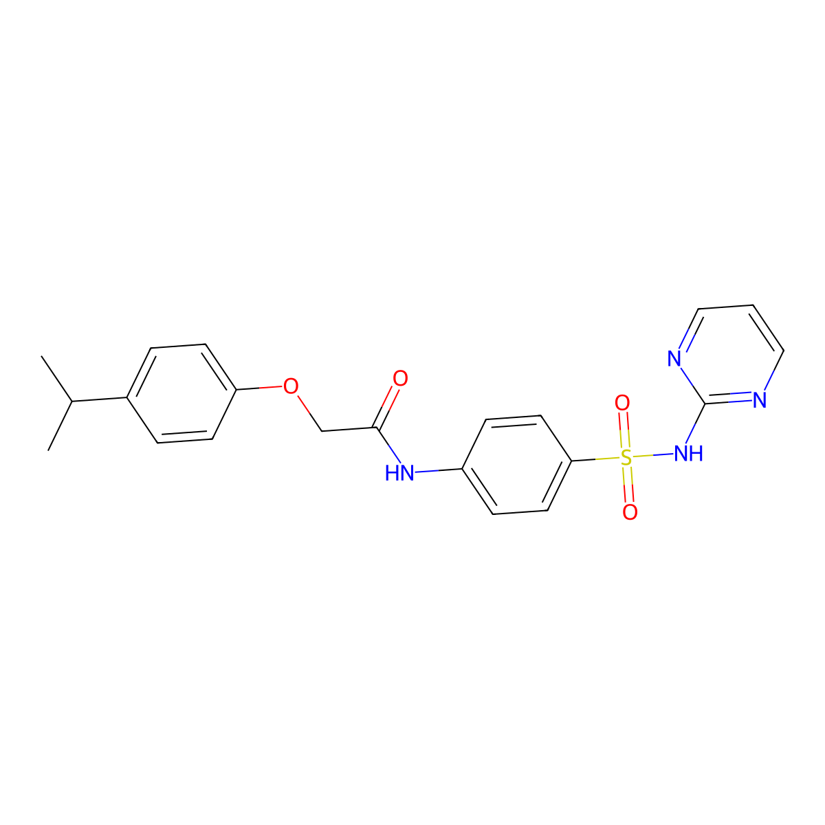 2-[4-(propan-2-yl)phenoxy]-N-[4-(pyrimidin-2-ylsulfamoyl)phenyl]acetamide molecular structure, CAS 370844-91-0