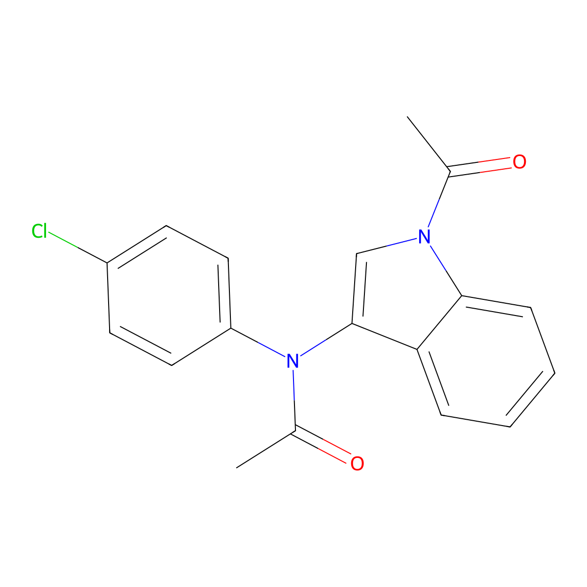 N-(1-acetyl-1H-indol-3-yl)-N-(4-chlorophenyl)acetamide molecular structure, CAS 370844-98-7