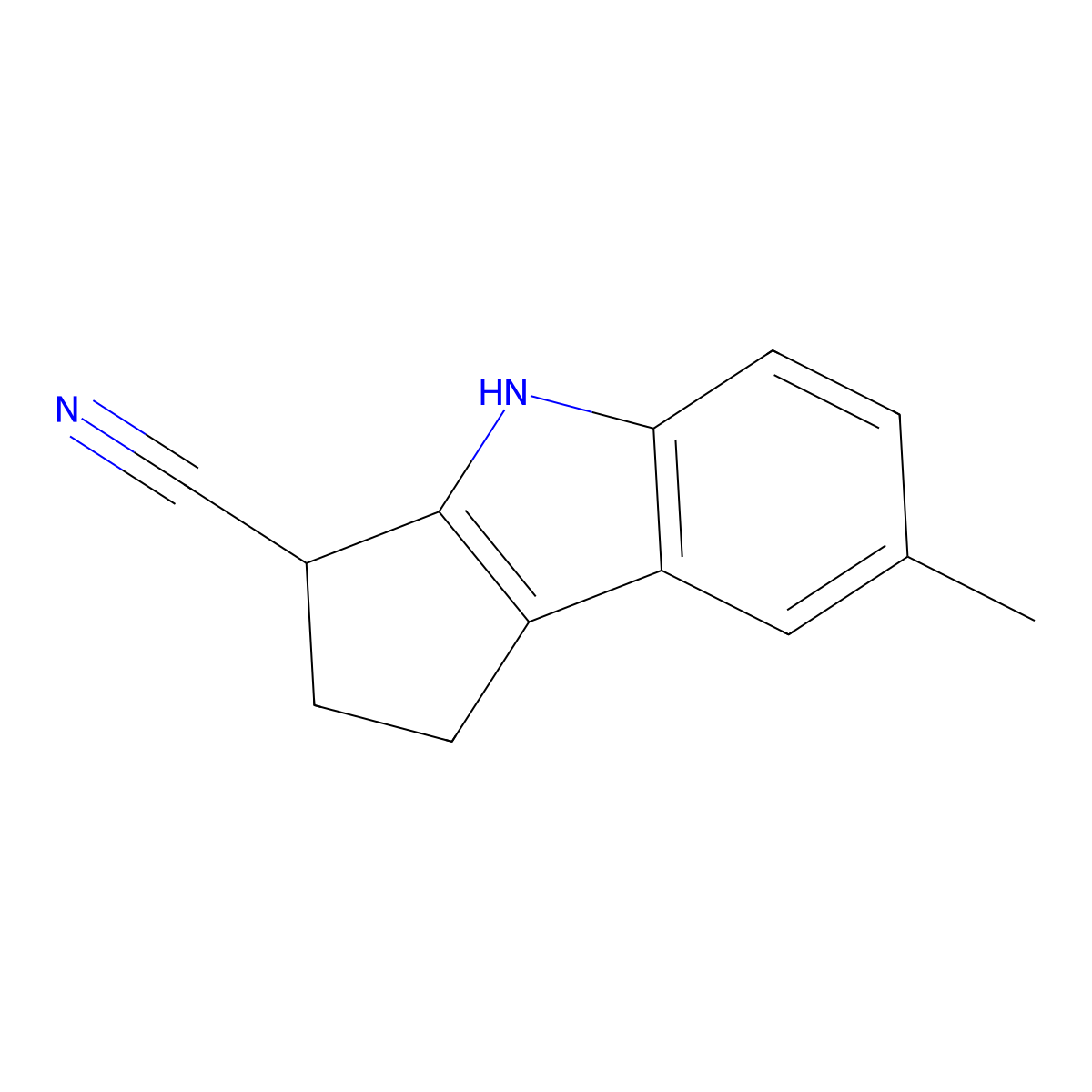 7-Methyl-1,2,3,4-tetrahydrocyclopenta[b]indole-3-carbonitrile molecular structure, CAS 370845-40-2