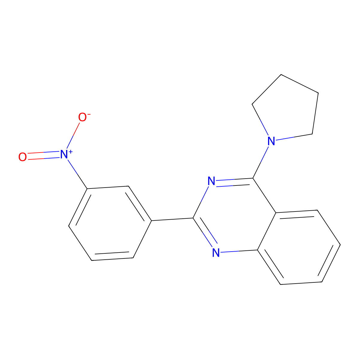 2-(3-Nitrophenyl)-4-pyrrolidin-1-ylquinazoline molecular structure, CAS 370845-53-7