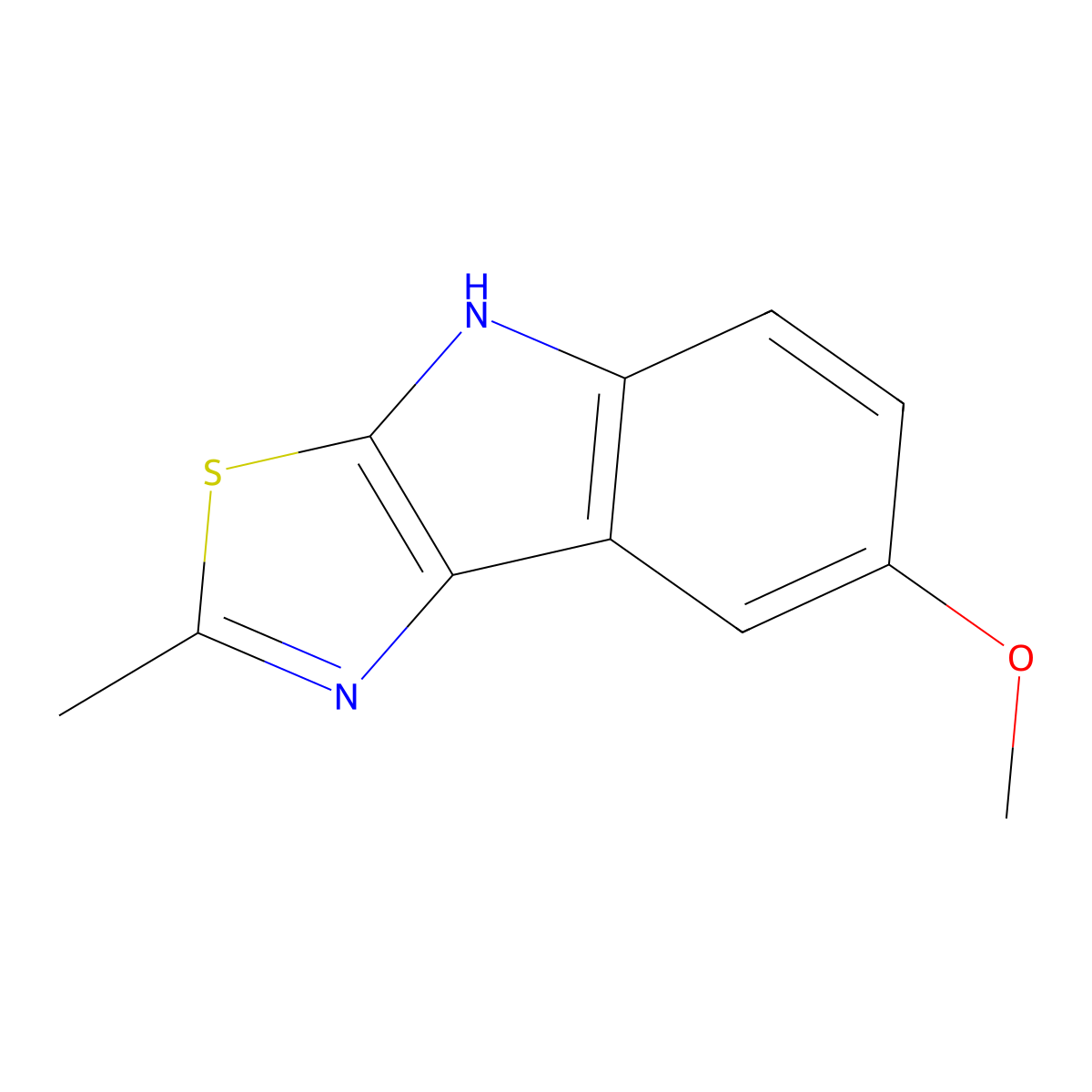 7-methoxy-2-methyl-4H-[1,3]thiazolo[5,4-b]indole molecular structure, CAS 370845-58-2