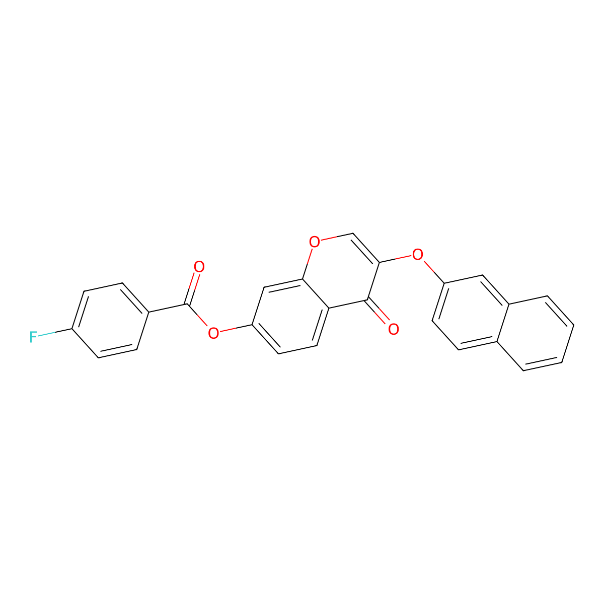 3-(2-naphthyloxy)-4-oxo-4H-chromen-7-yl 4-fluorobenzoate molecular structure, CAS 370845-81-1
