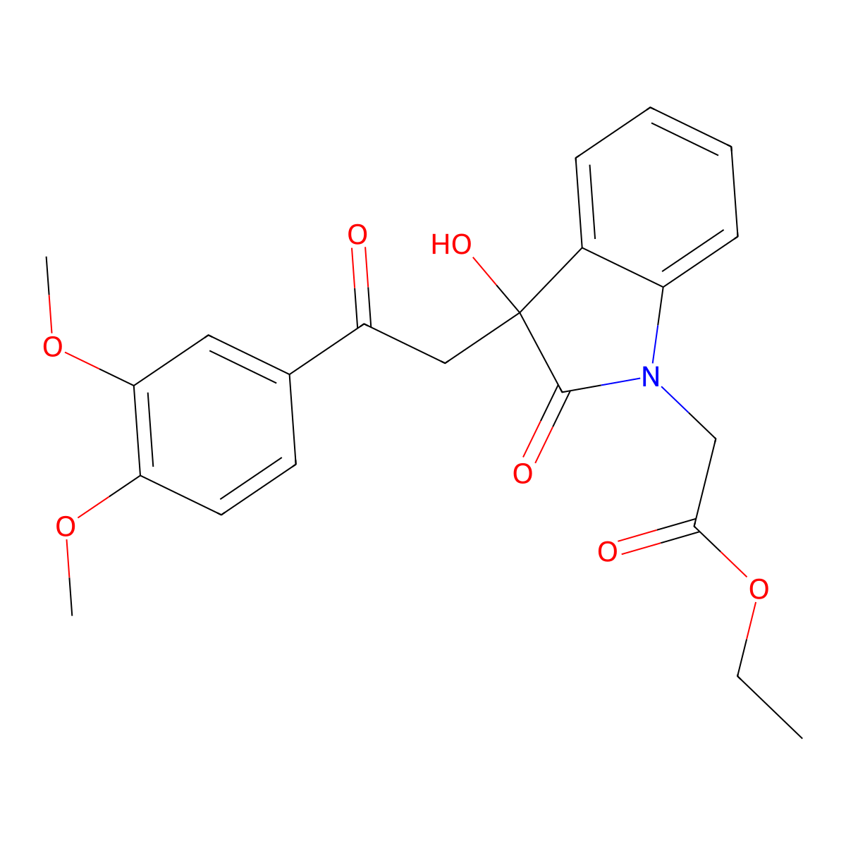 ethyl {3-[2-(3,4-dimethoxyphenyl)-2-oxoethyl]-3-hydroxy-2-oxo-2,3-dihydro-1H-indol-1-yl}acetate molecular structure, CAS 370845-87-7