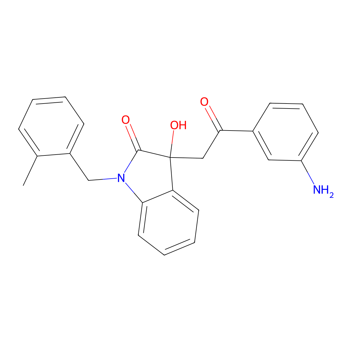 3-[2-(3-aminophenyl)-2-oxoethyl]-3-hydroxy-1-(2-methylbenzyl)-1,3-dihydro-2H-indol-2-one molecular structure, CAS 370846-09-6