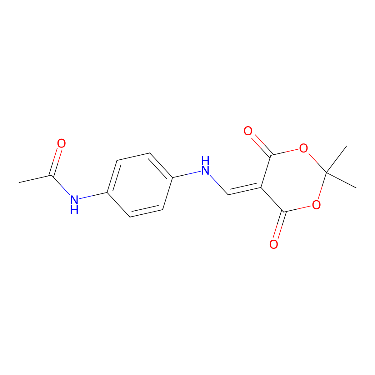N-(4-{[(2,2-dimethyl-4,6-dioxo-1,3-dioxan-5-ylidene)methyl]amino}phenyl)acetamide molecular structure, CAS 370846-47-2
