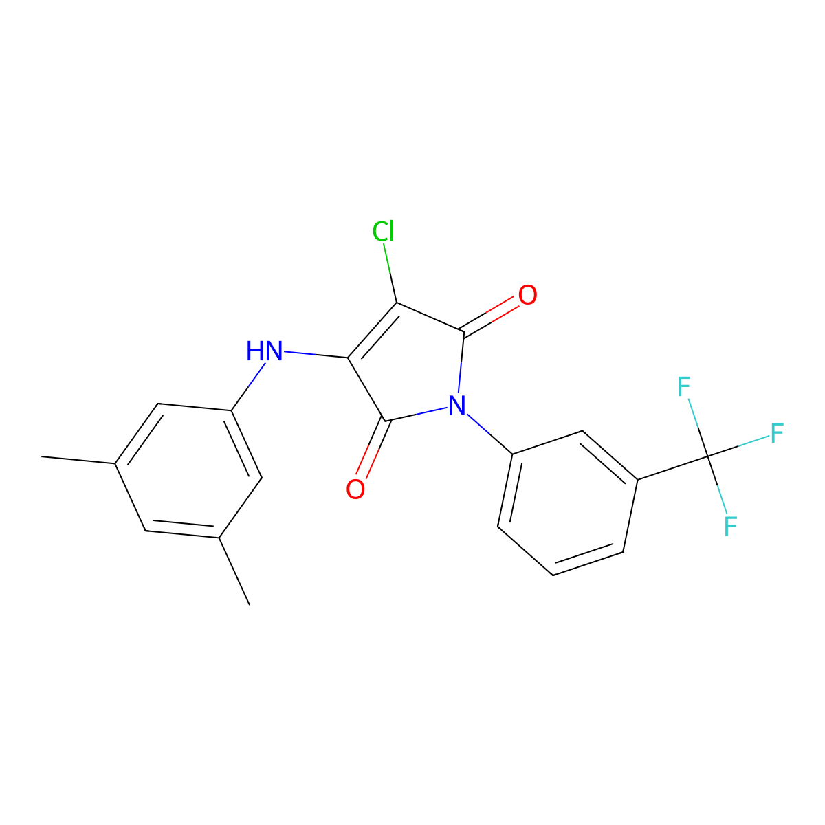 3-Chloro-4-(3,5-dimethylanilino)-1-[3-(trifluoromethyl)phenyl]pyrrole-2,5-dione molecular structure, CAS 370846-53-0