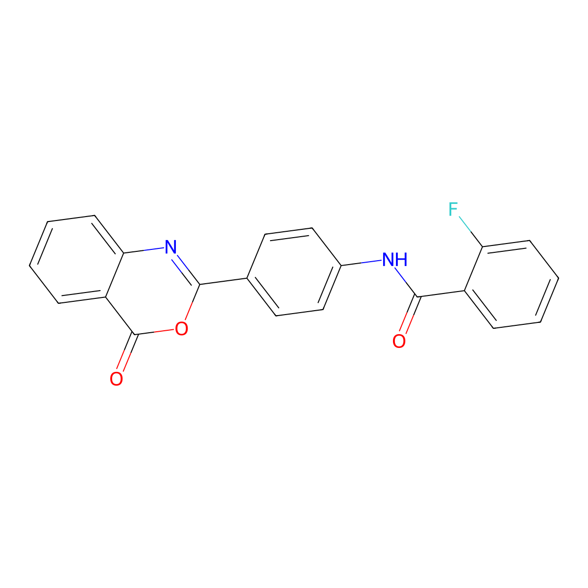 2-fluoro-N-[4-(4-oxo-3,1-benzoxazin-2-yl)phenyl]benzamide molecular structure, CAS 370846-61-0