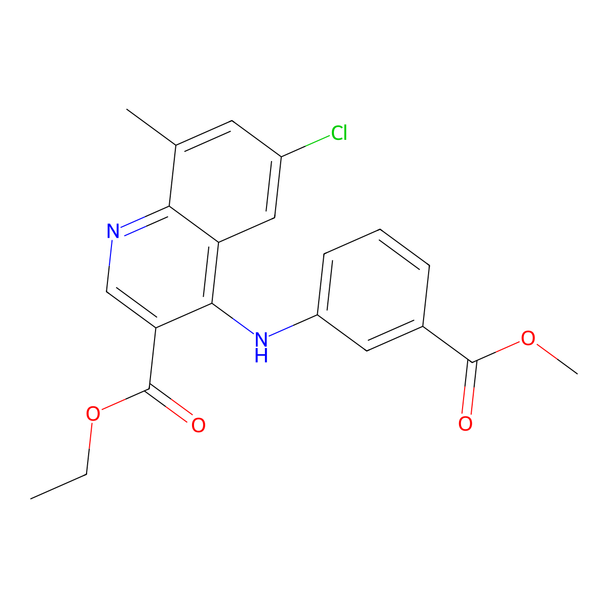 Ethyl 6-chloro-4-{[3-(methoxycarbonyl)phenyl]amino}-8-methylquinoline-3-carboxylate molecular structure, CAS 370846-95-0