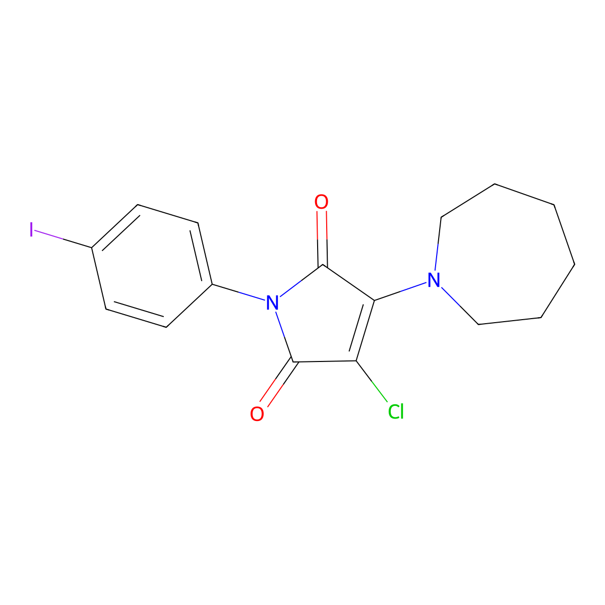 3-(Azepan-1-yl)-4-chloro-1-(4-iodophenyl)pyrrole-2,5-dione molecular structure, CAS 370847-02-2