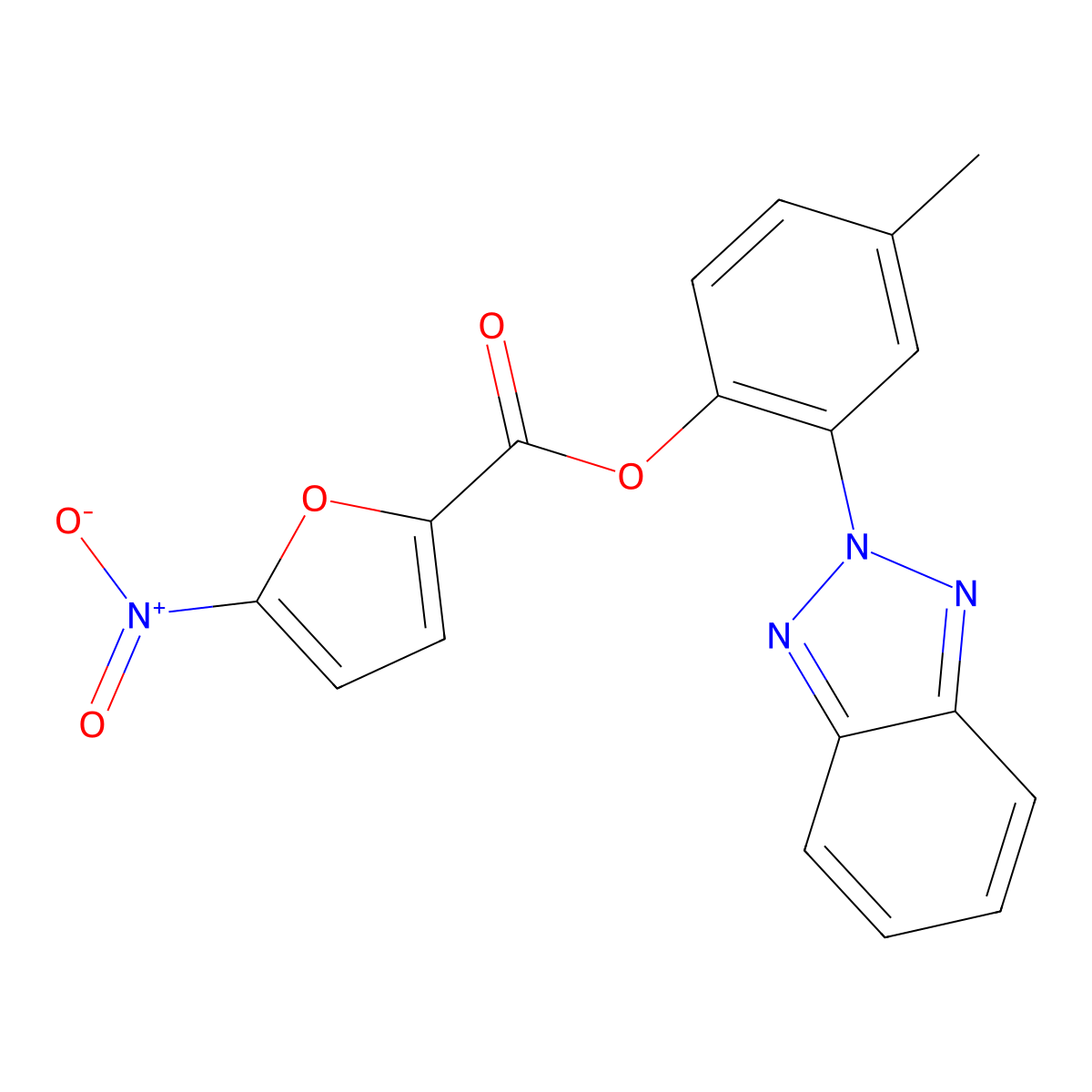 [2-(Benzotriazol-2-yl)-4-methylphenyl] 5-nitrofuran-2-carboxylate molecular structure, CAS 370847-07-7