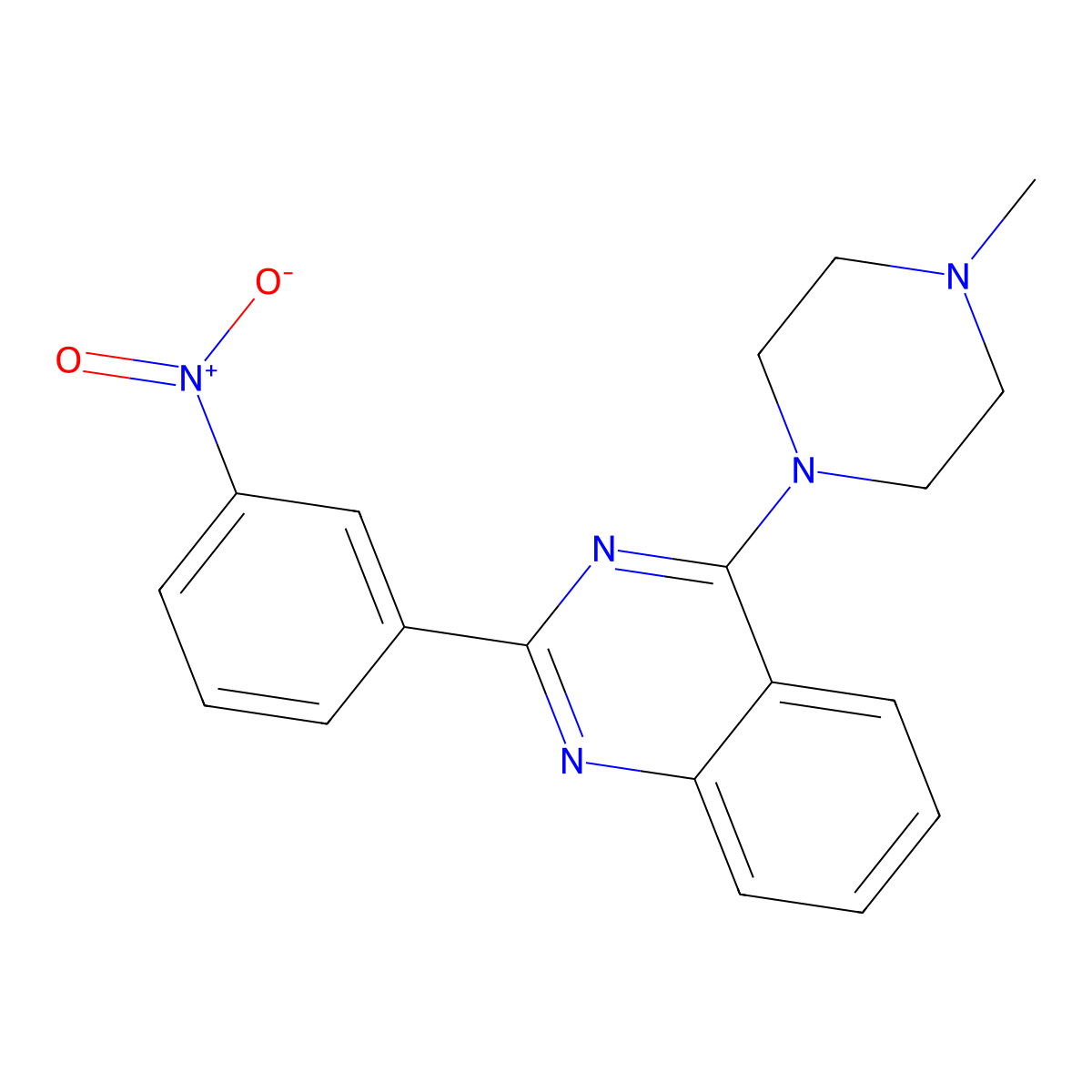 4-(4-Methylpiperazin-1-yl)-2-(3-nitrophenyl)quinazoline molecular structure, CAS 370847-09-9