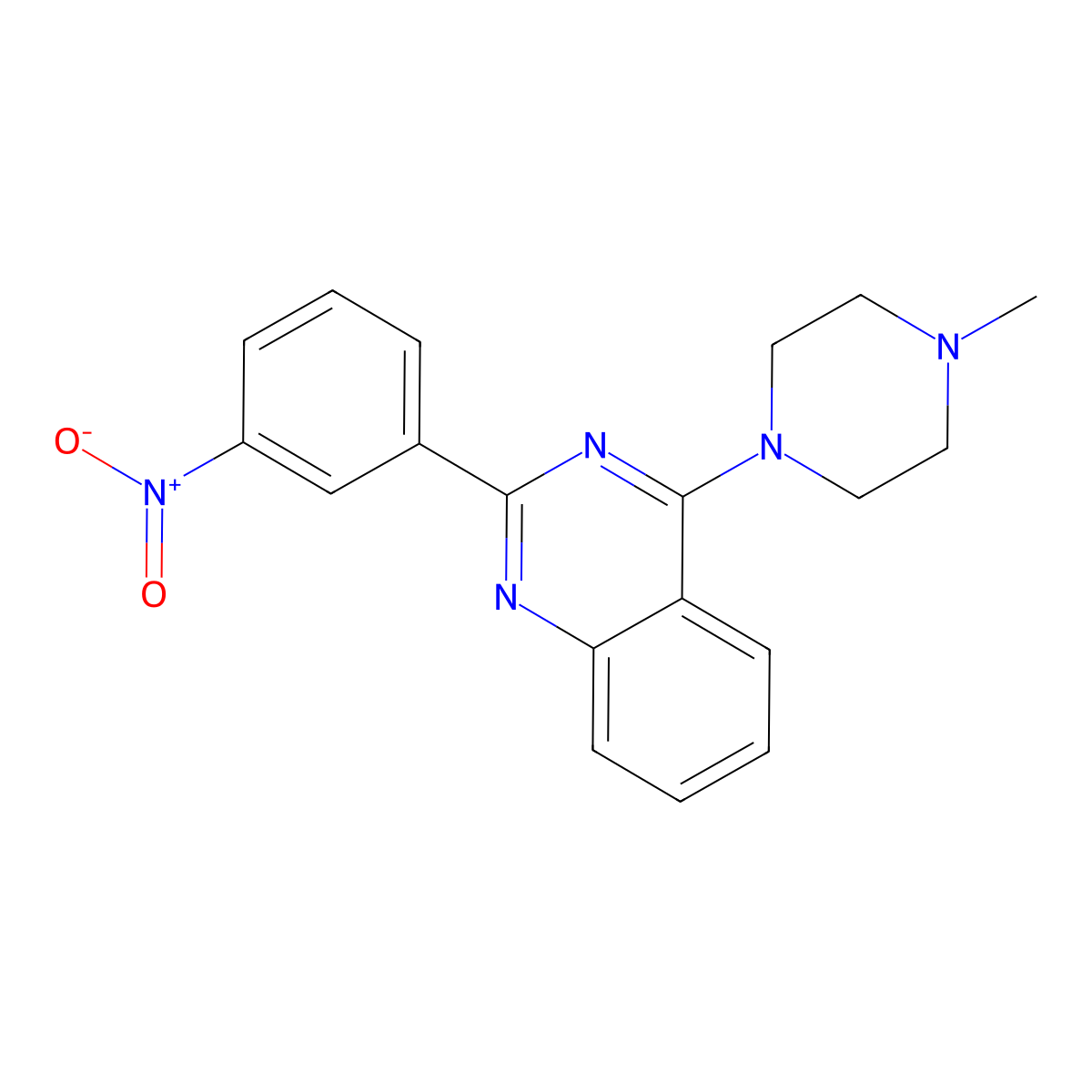 4-(4-Methylpiperazin-1-yl)-2-(3-nitrophenyl)quinazoline molecular structure, CAS 370847-09-9