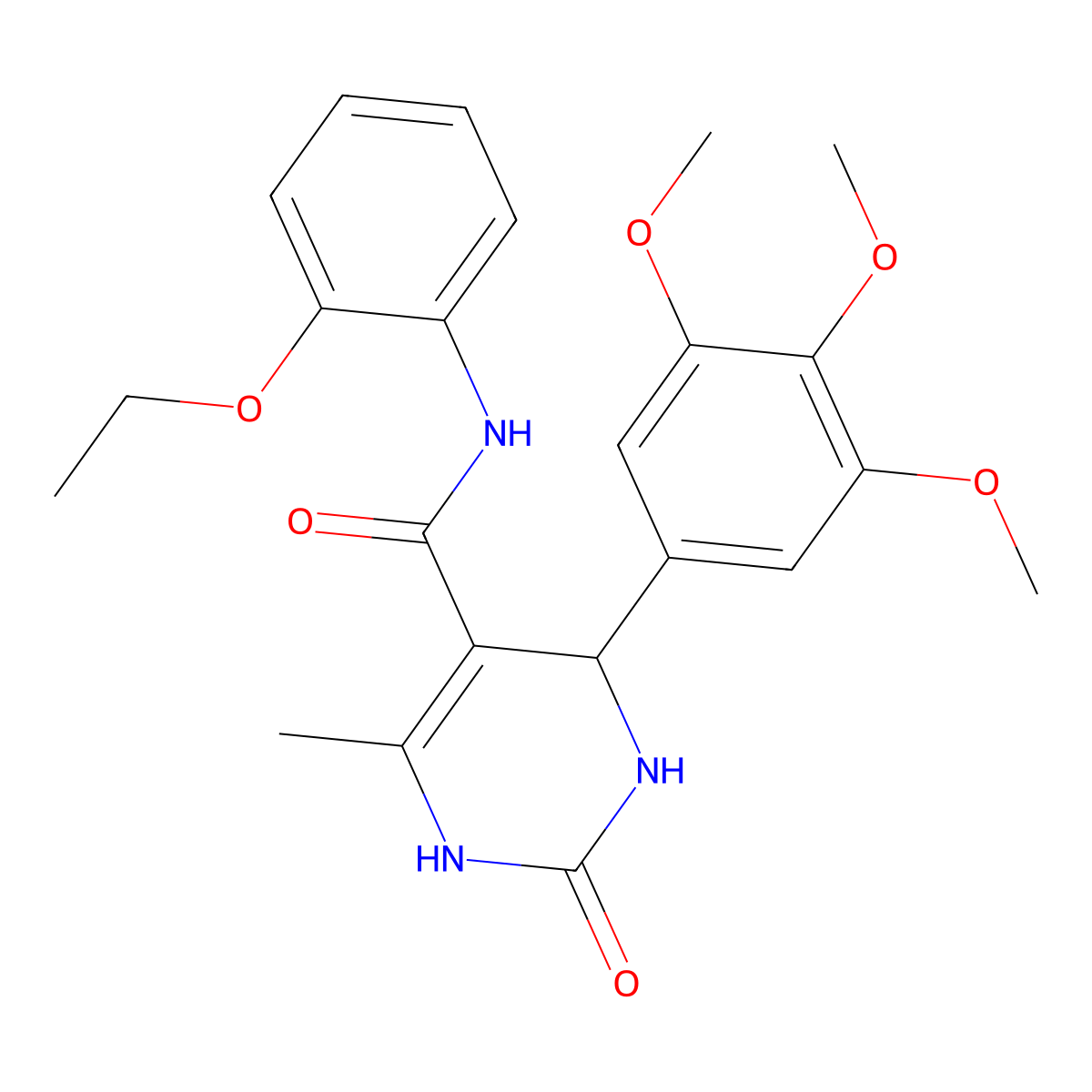 N-(2-ethoxyphenyl)-6-methyl-2-oxo-4-(3,4,5-trimethoxyphenyl)-1,2,3,4-tetrahydropyrimidine-5-carboxamide molecular structure, CAS 370847-10-2