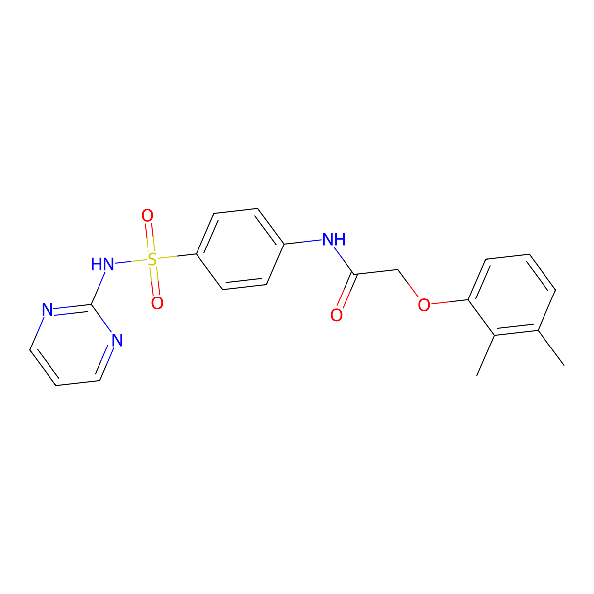 2-(2,3-Dimethyl-phenoxy)-N-[4-(pyrimidin-2-ylsulfamoyl)-phenyl]-acetamide molecular structure, CAS 370847-31-7