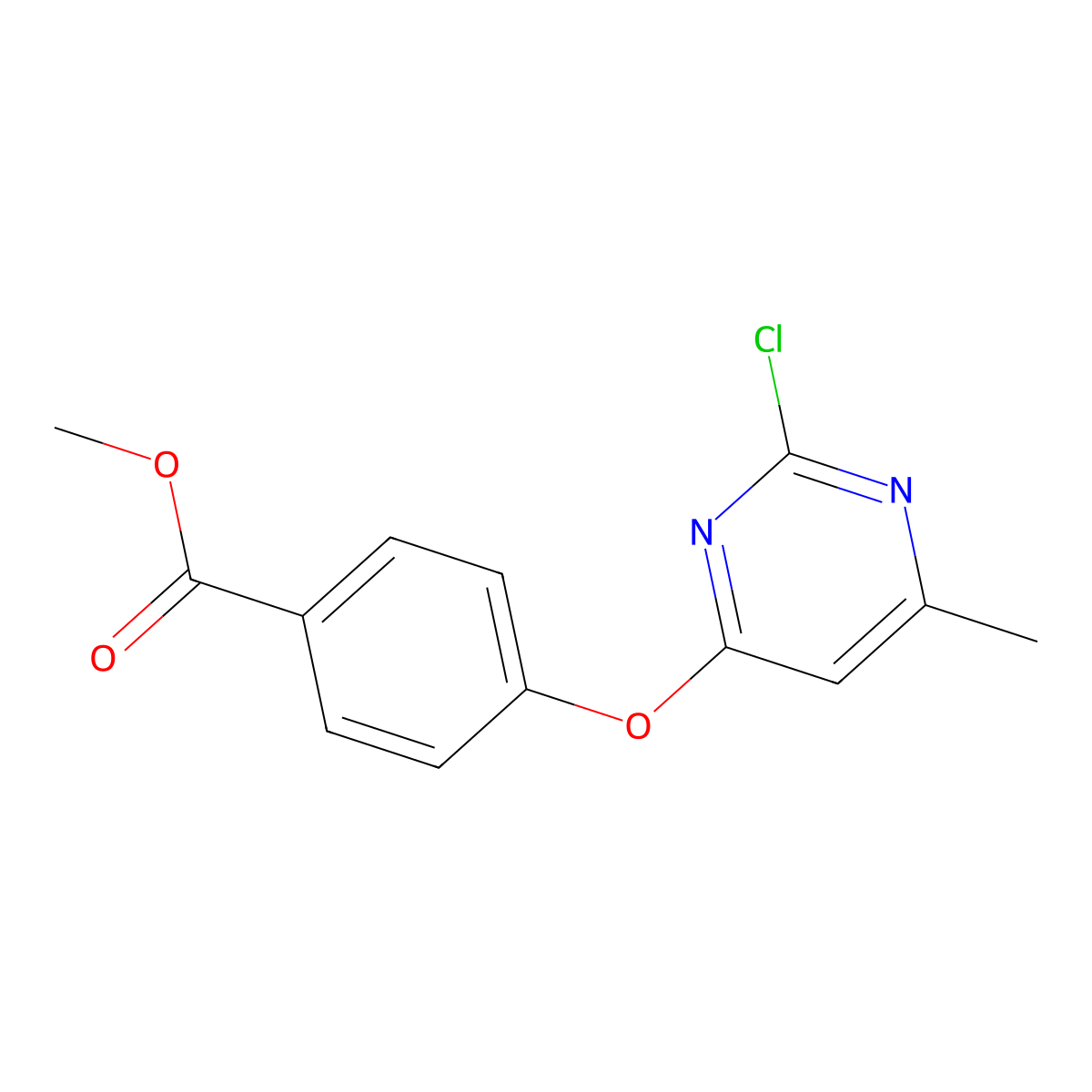 Methyl 4-[(2-chloro-6-methyl-4-pyrimidinyl)oxy]benzoate molecular structure, CAS 370847-59-9
