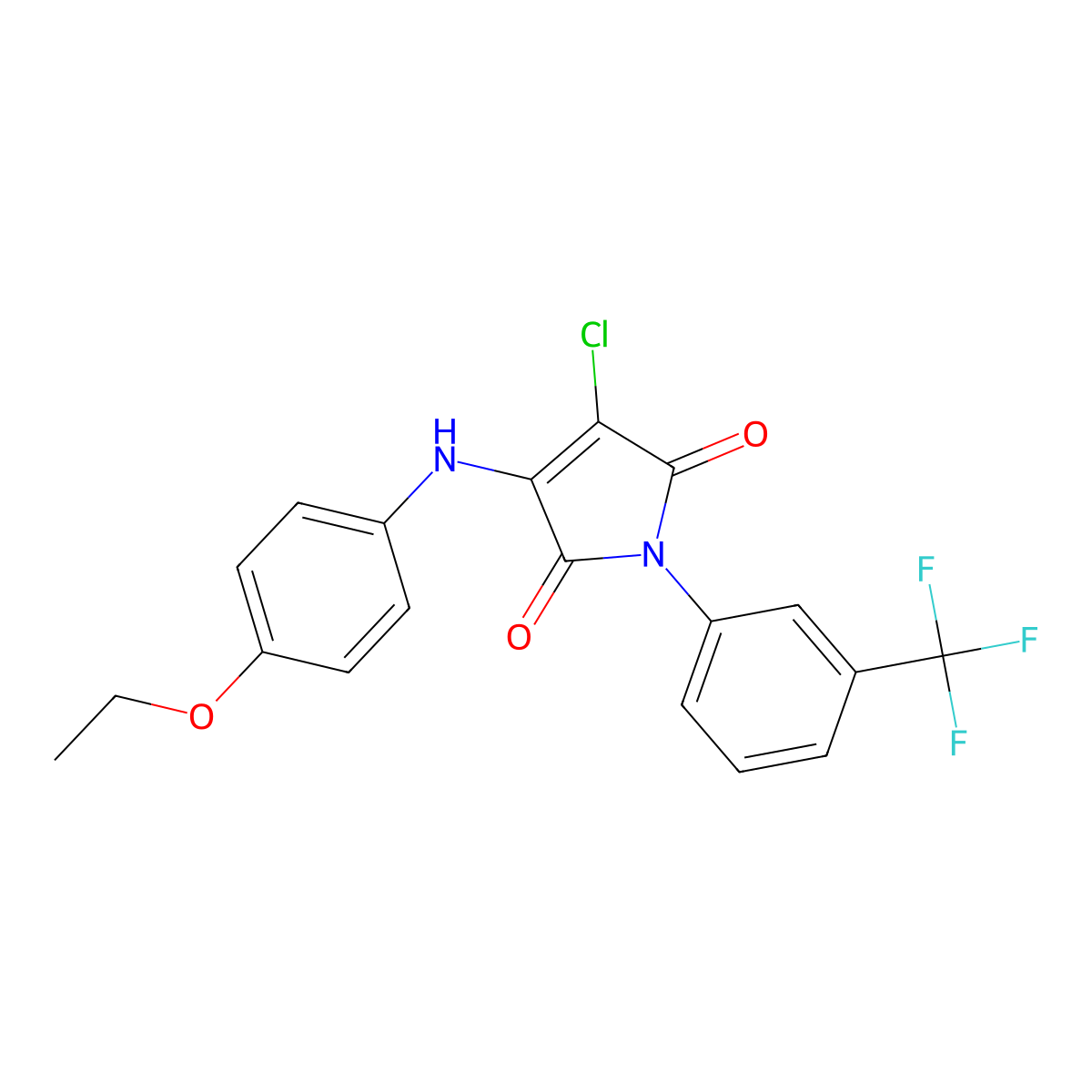 3-Chloro-4-(4-ethoxyanilino)-1-[3-(trifluoromethyl)phenyl]pyrrole-2,5-dione molecular structure, CAS 370847-78-2