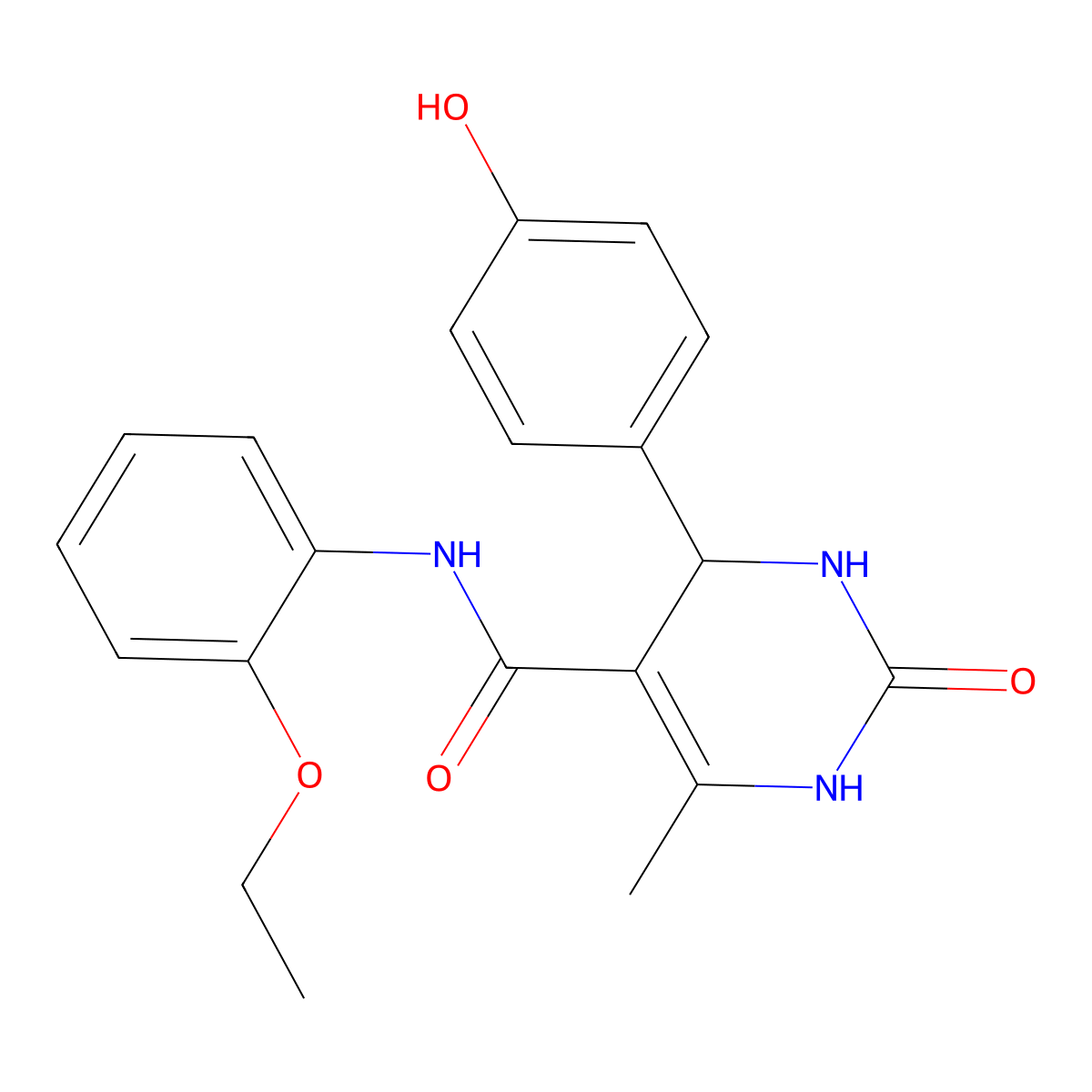 N-(2-ethoxyphenyl)-4-(4-hydroxyphenyl)-6-methyl-2-oxo-1,2,3,4-tetrahydropyrimidine-5-carboxamide molecular structure, CAS 370847-93-1