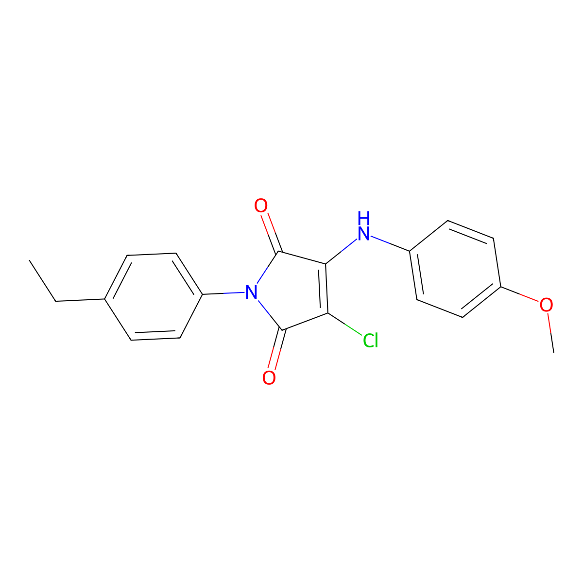3-chloro-1-(4-ethylphenyl)-4-(4-methoxyanilino)-1H-pyrrole-2,5-dione molecular structure, CAS 370847-94-2