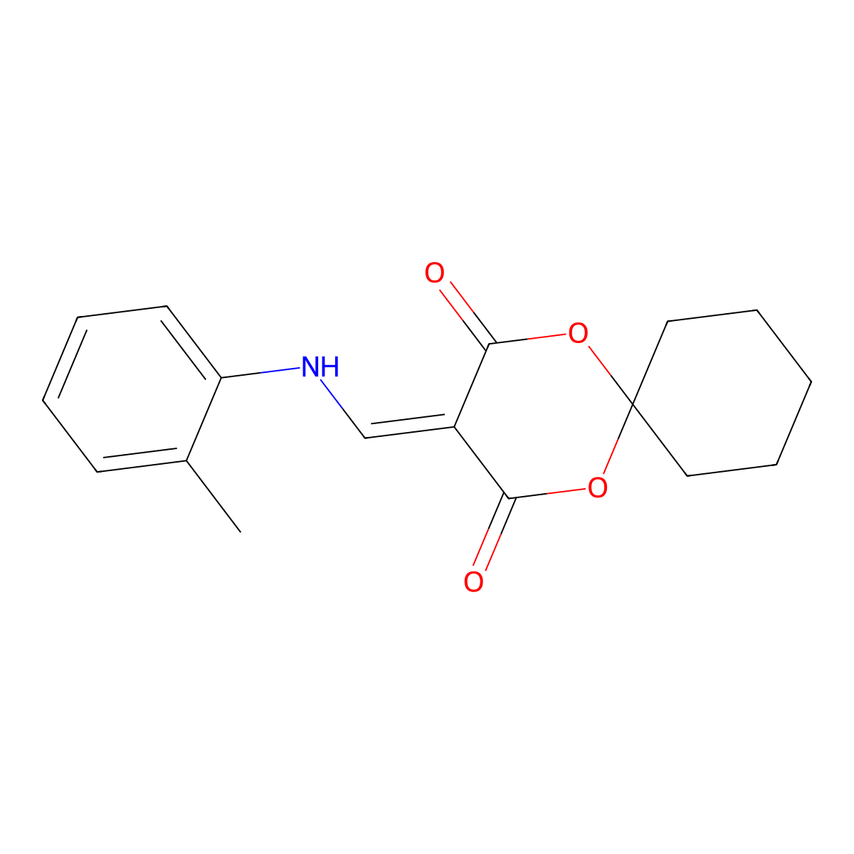 3-((o-Tolylamino)methylene)-1,5-dioxaspiro[5.5]undecane-2,4-dione molecular structure, CAS 370848-29-6
