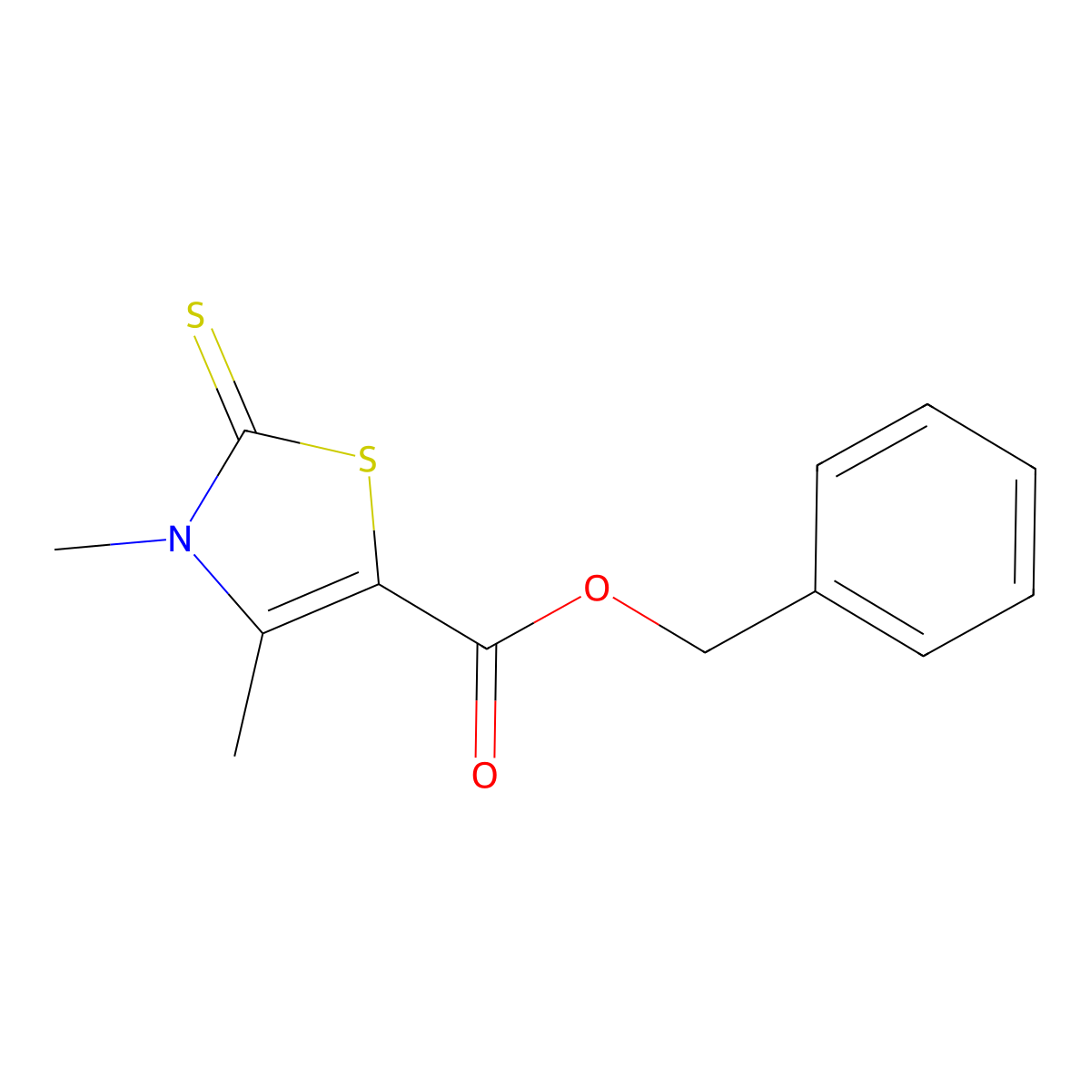Benzyl 3,4-dimethyl-2-thioxo-2,3-dihydrothiazole-5-carboxylate molecular structure, CAS 370848-33-2
