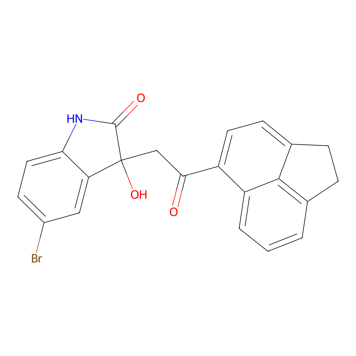 5-bromo-3-[2-(1,2-dihydroacenaphthylen-5-yl)-2-oxoethyl]-3-hydroxy-1H-indol-2-one molecular structure, CAS 370848-49-0