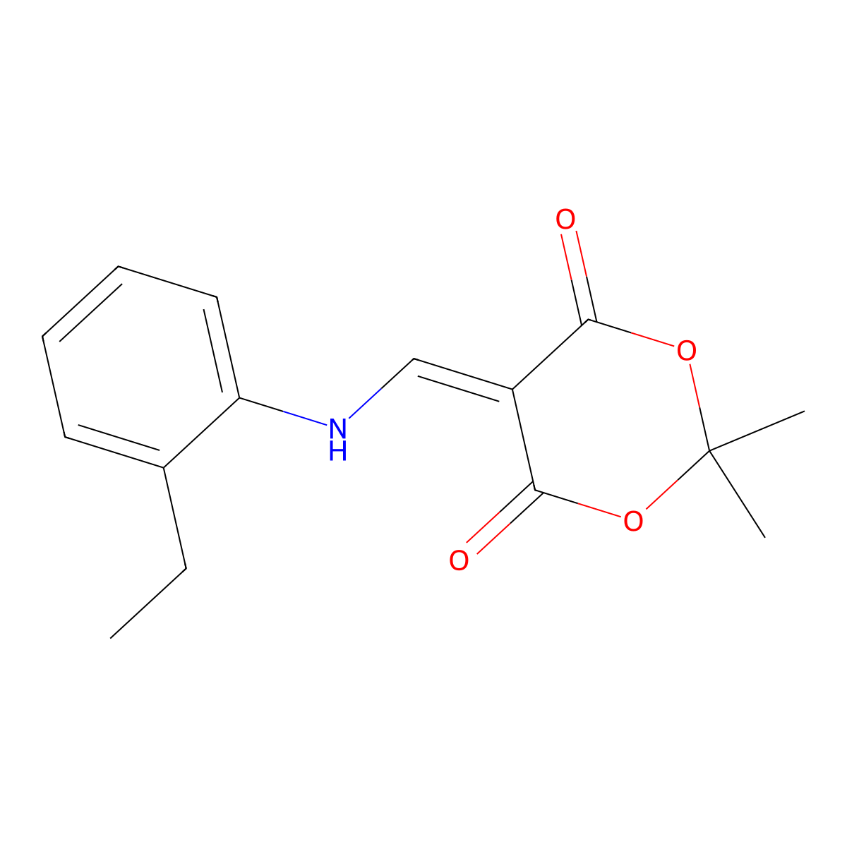 5-{[(2-Ethylphenyl)amino]methylidene}-2,2-dimethyl-1,3-dioxane-4,6-dione molecular structure, CAS 370848-61-6