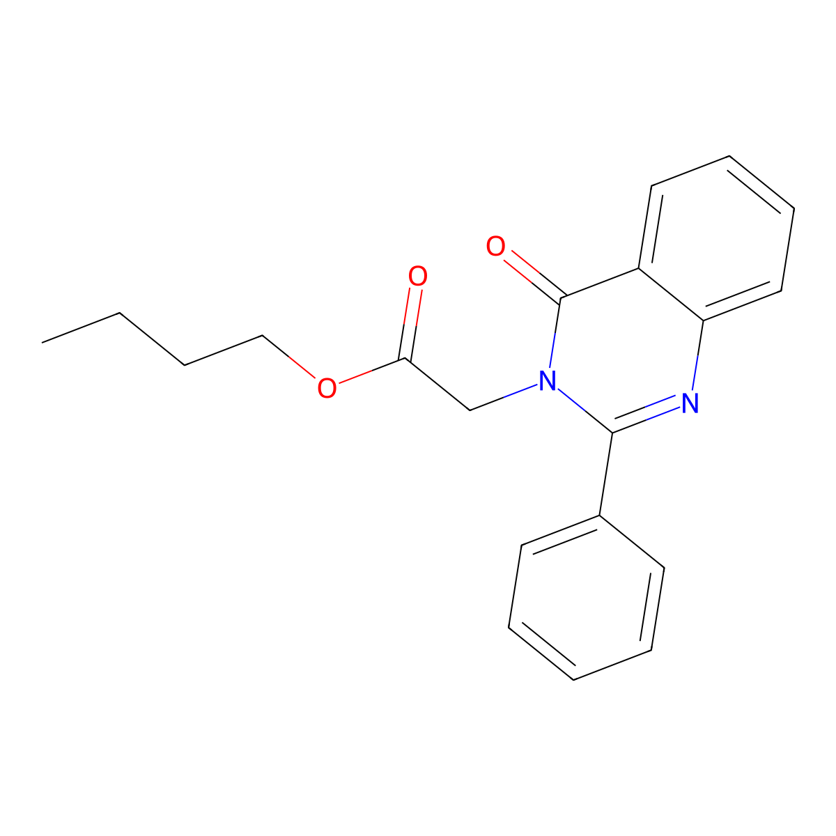 butyl (4-oxo-2-phenyl-3(4H)-quinazolinyl)acetate molecular structure, CAS 370848-63-8