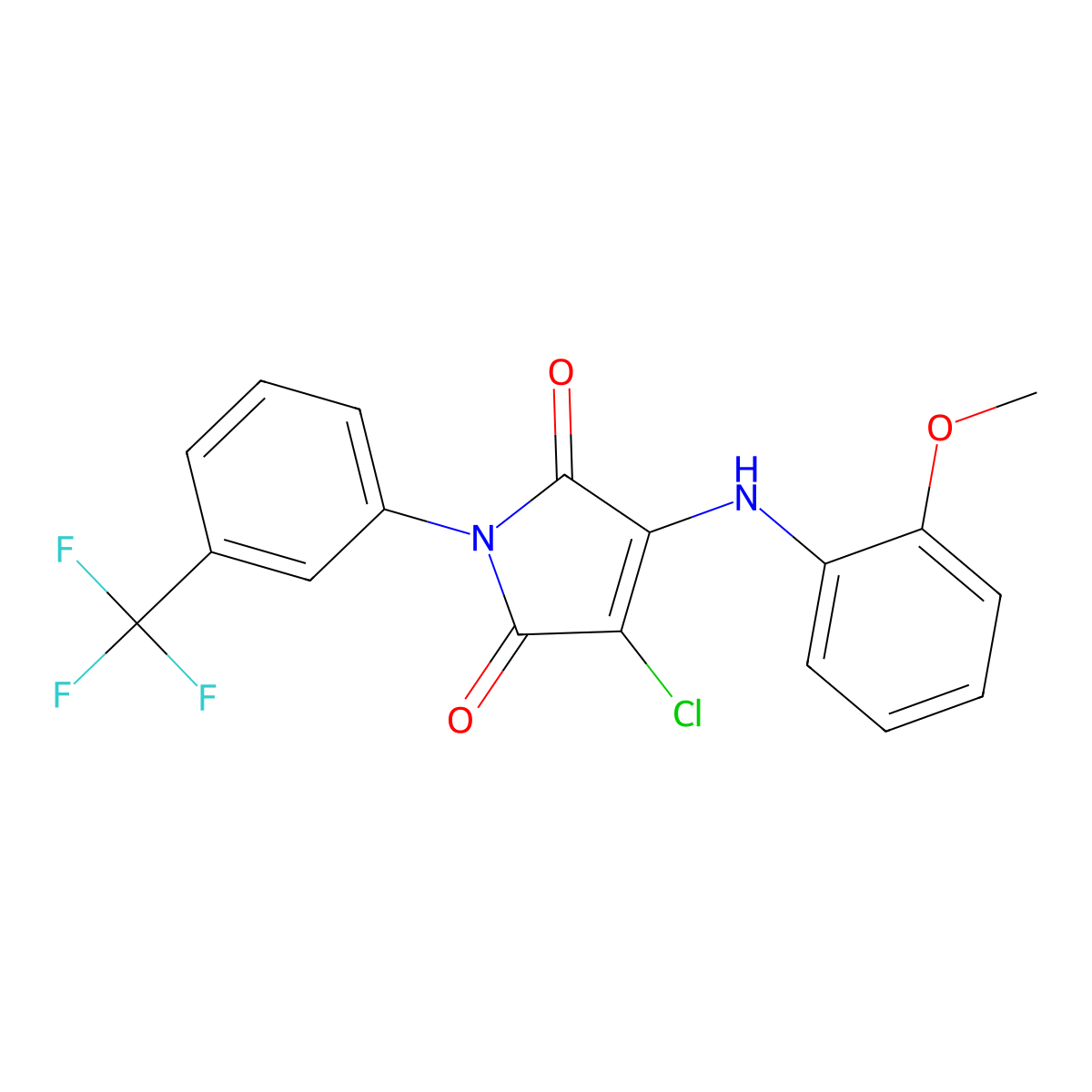 3-Chloro-4-(2-methoxyanilino)-1-[3-(trifluoromethyl)phenyl]pyrrole-2,5-dione molecular structure, CAS 370848-89-8