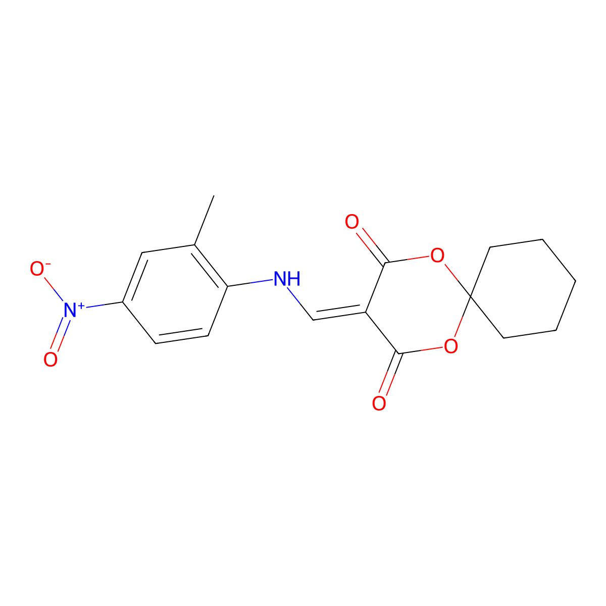 3-(((2-Methyl-4-nitrophenyl)amino)methylene)-1,5-dioxaspiro[5.5]undecane-2,4-dione molecular structure, CAS 370848-93-4