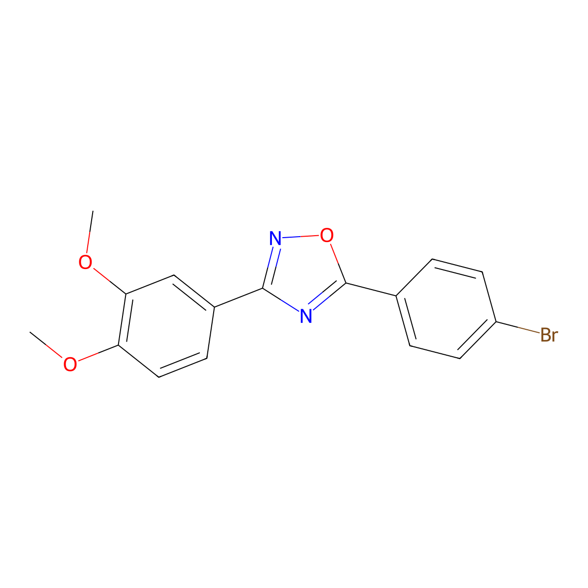 5-(4-Bromophenyl)-3-(3,4-dimethoxyphenyl)-1,2,4-oxadiazole molecular structure, CAS 370848-99-0