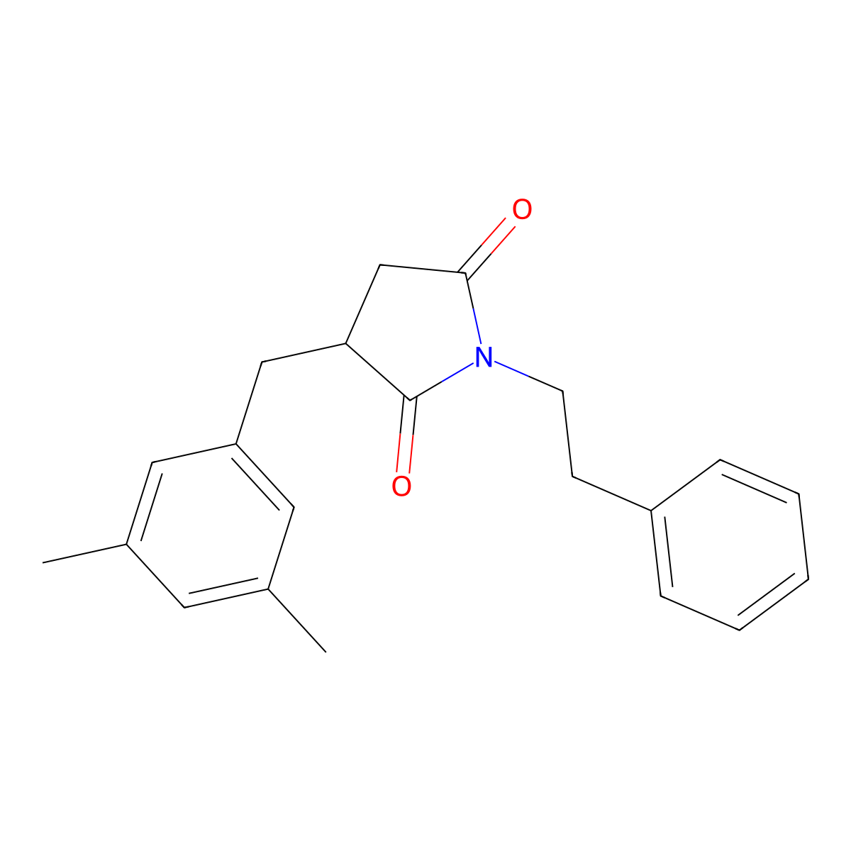 3-(3,5-Dimethylbenzyl)-1-(2-phenylethyl)pyrrolidine-2,5-dione molecular structure, CAS 370849-07-3