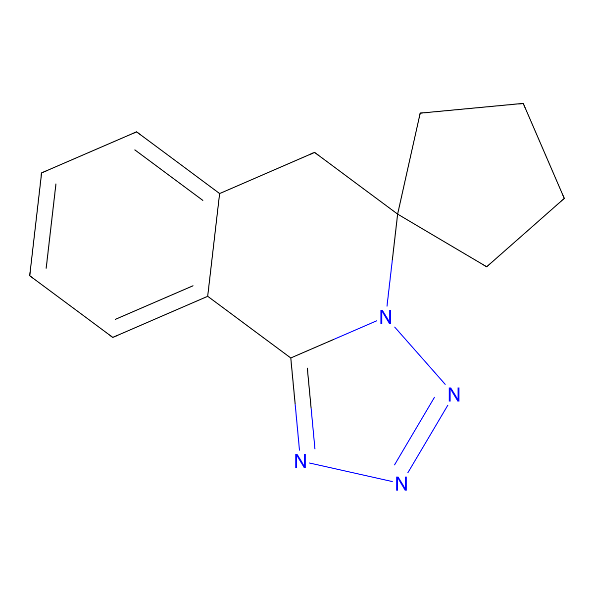 spiro[6H-tetrazolo[5,1-a]isoquinoline-5,1'-cyclopentane] molecular structure, CAS 370849-67-5