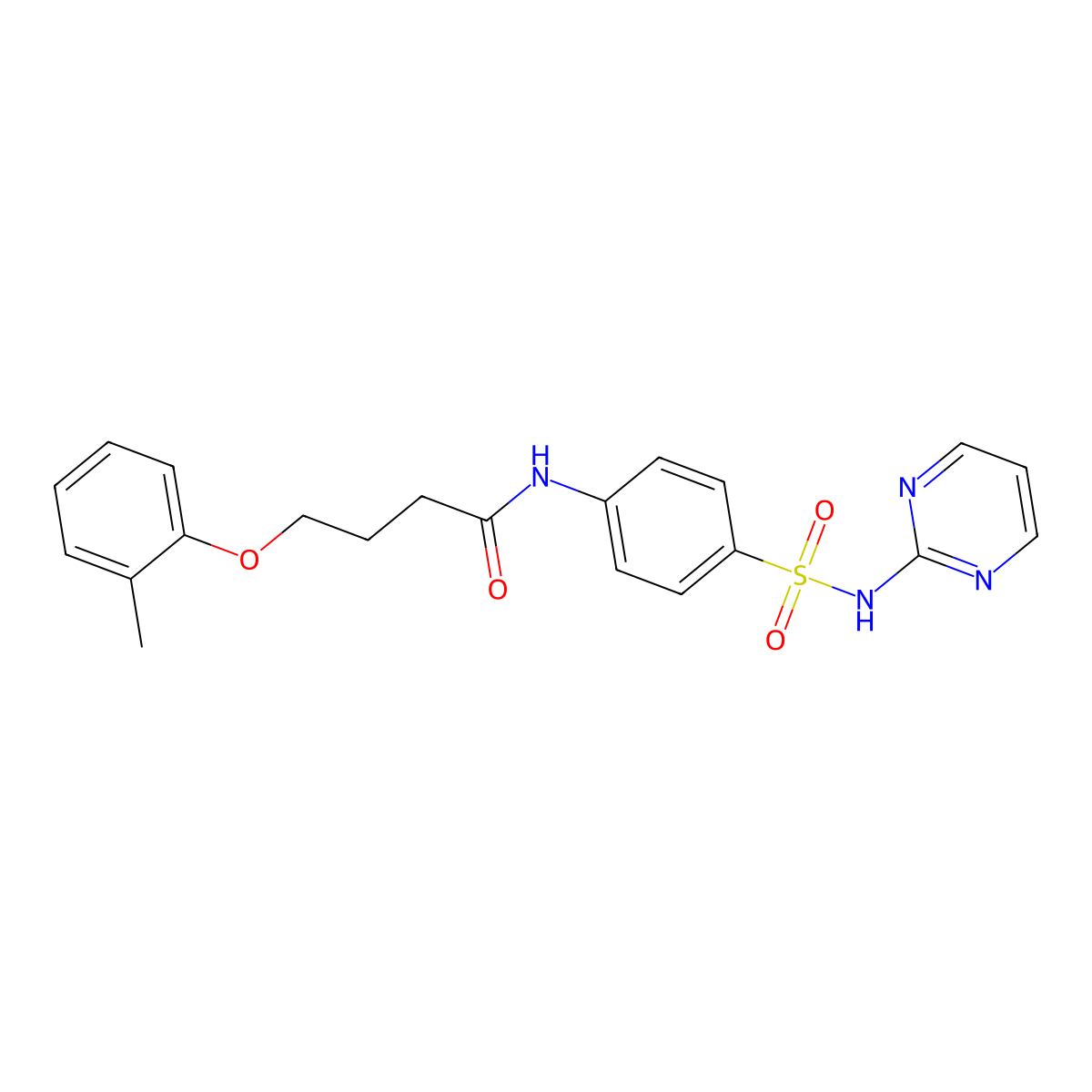 4-(2-methylphenoxy)-N-[4-(pyrimidin-2-ylsulfamoyl)phenyl]butanamide molecular structure, CAS 370849-80-2